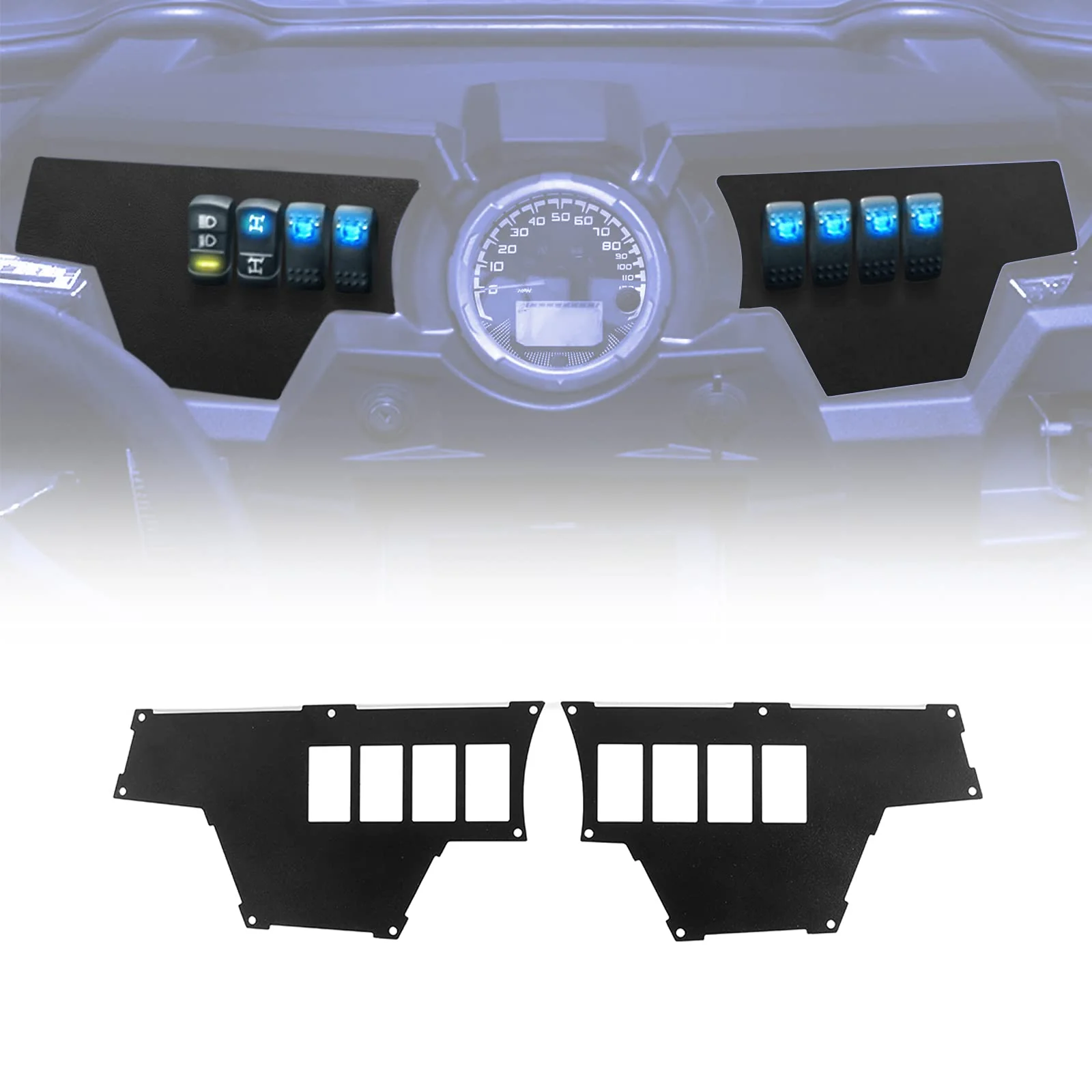 2 Set 8 Switch Aluminum Dash Panel for Polaris RZR XP 1000 - Image 8