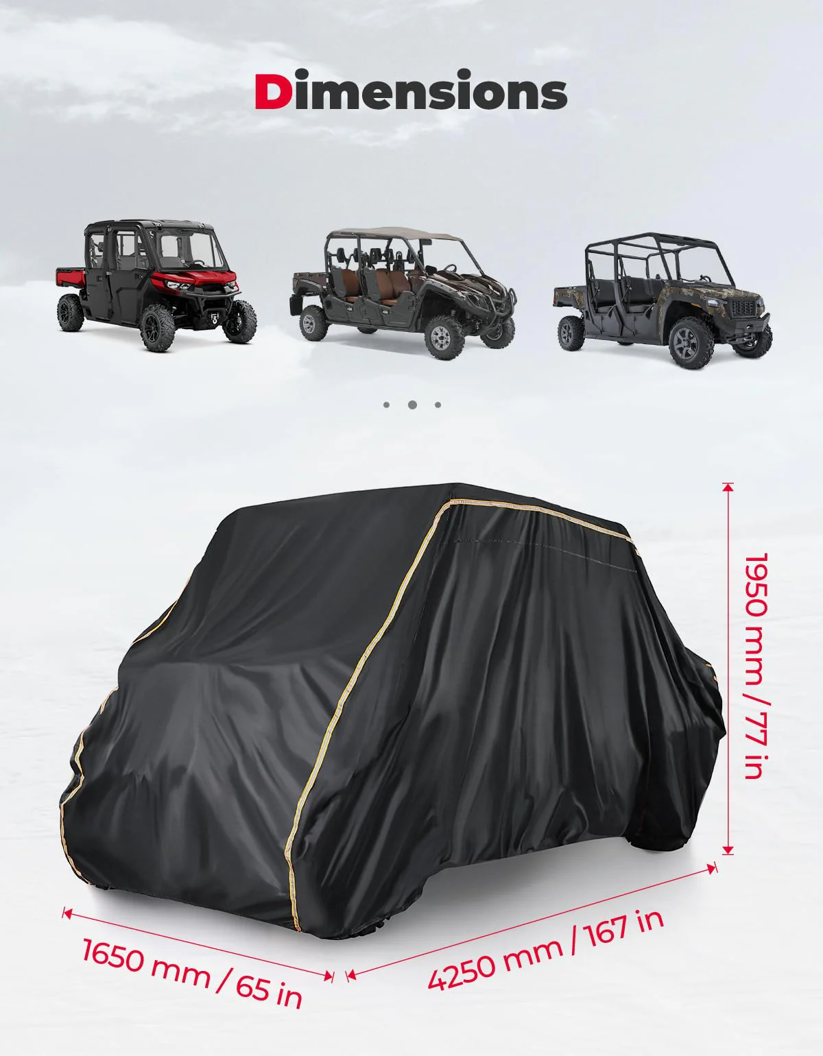 4-6 Seater UTV 420D Cover for Can-Am Defender MAX PRO / Arctic Cat Prowler - Image 4