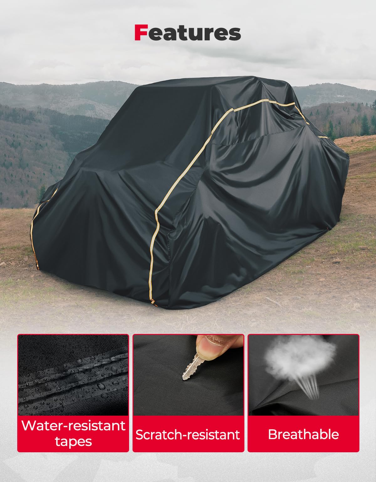 4-Seater UTV Cover for Polaris RZR/Ranger, ZForce 950 Sport 4 - Image 6
