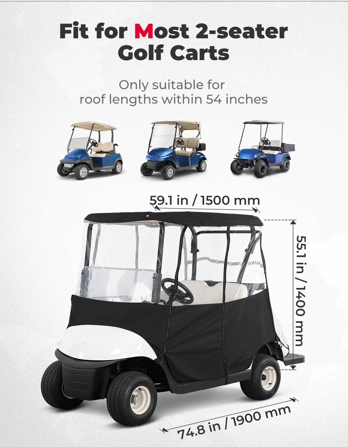 600D Golf Cart Enclosure for Club Car Precedent/Tempo/Onward, EZGO - Image 6