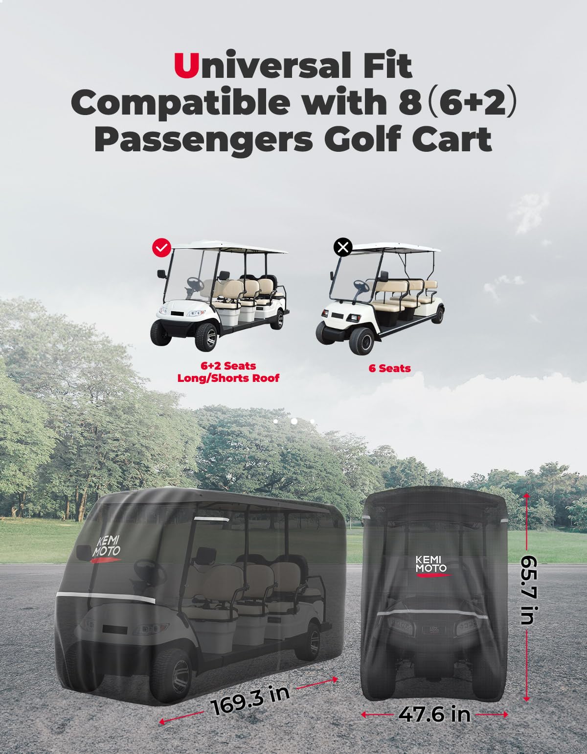600D Waterproof Cover for EZGO Club Car 8 Passenger - Image 5