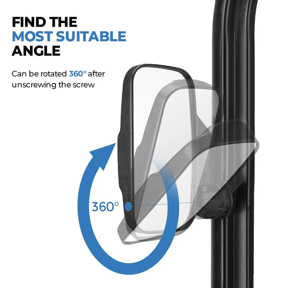 Adjustable Side Mirrors & Rear View Mirror For Polaris Ranger - Image 7