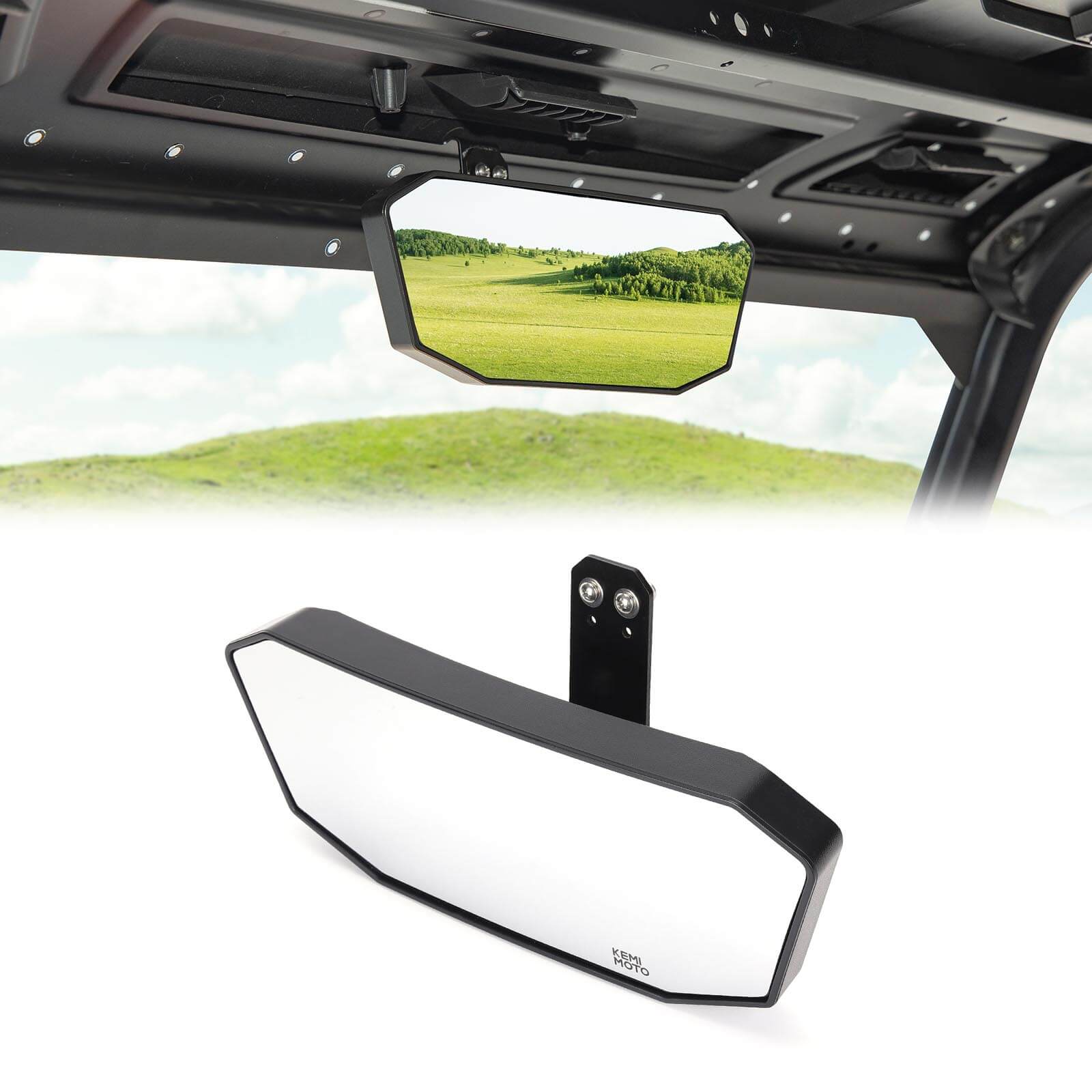 Adjustable Side Mirrors & Rear View Mirror For Polaris Ranger - Image 9