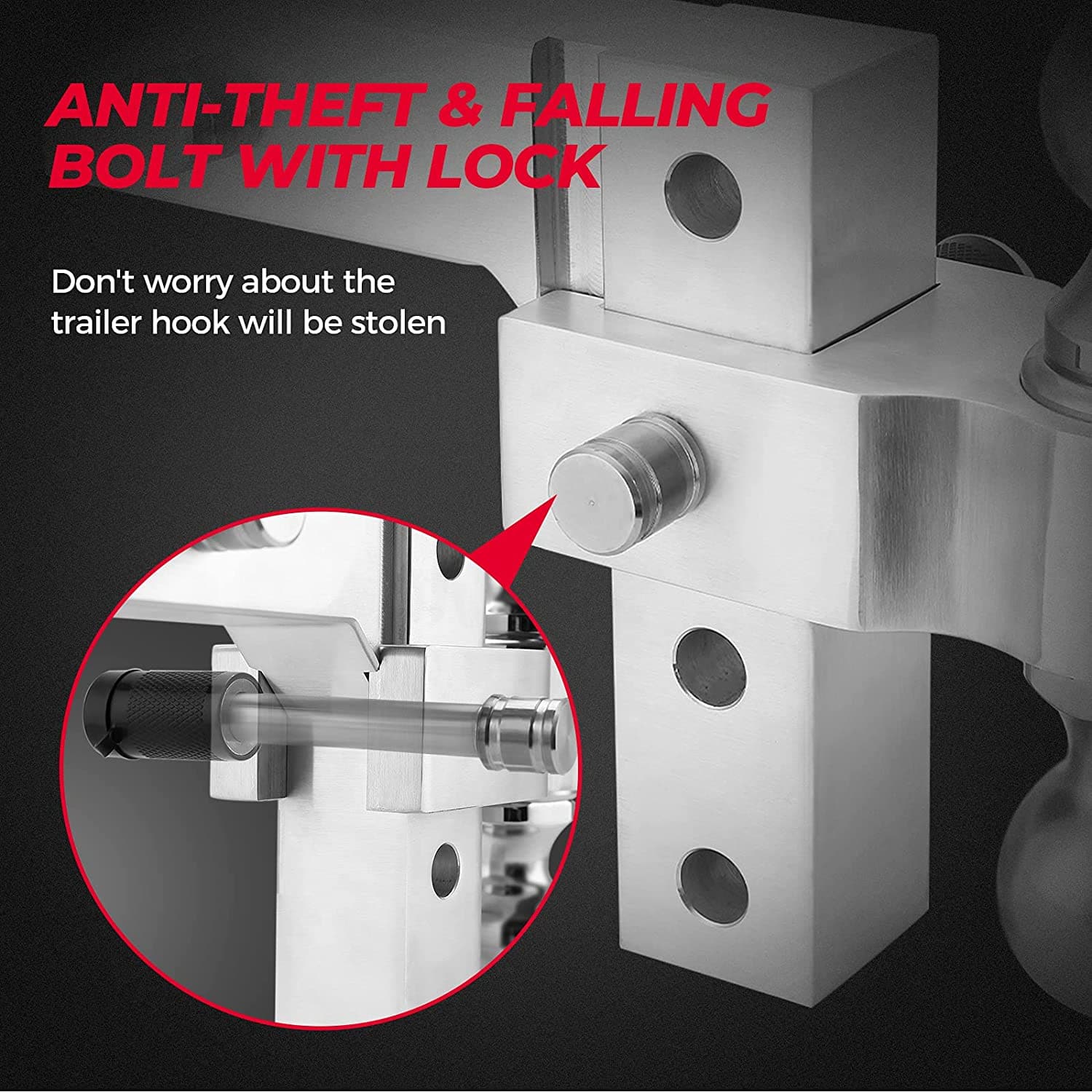 UTV Adjustable Trailer Hitch Ball Mount - Image 4