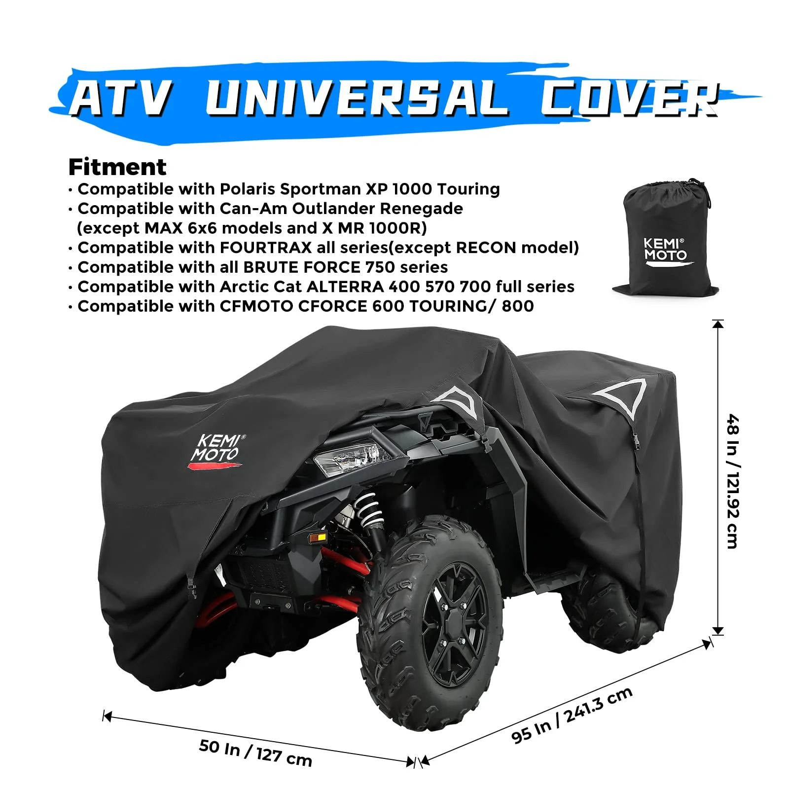 Heavy Duty ATV Cover 4 Wheeler For Sportsman Outlander Renegade - Image 6