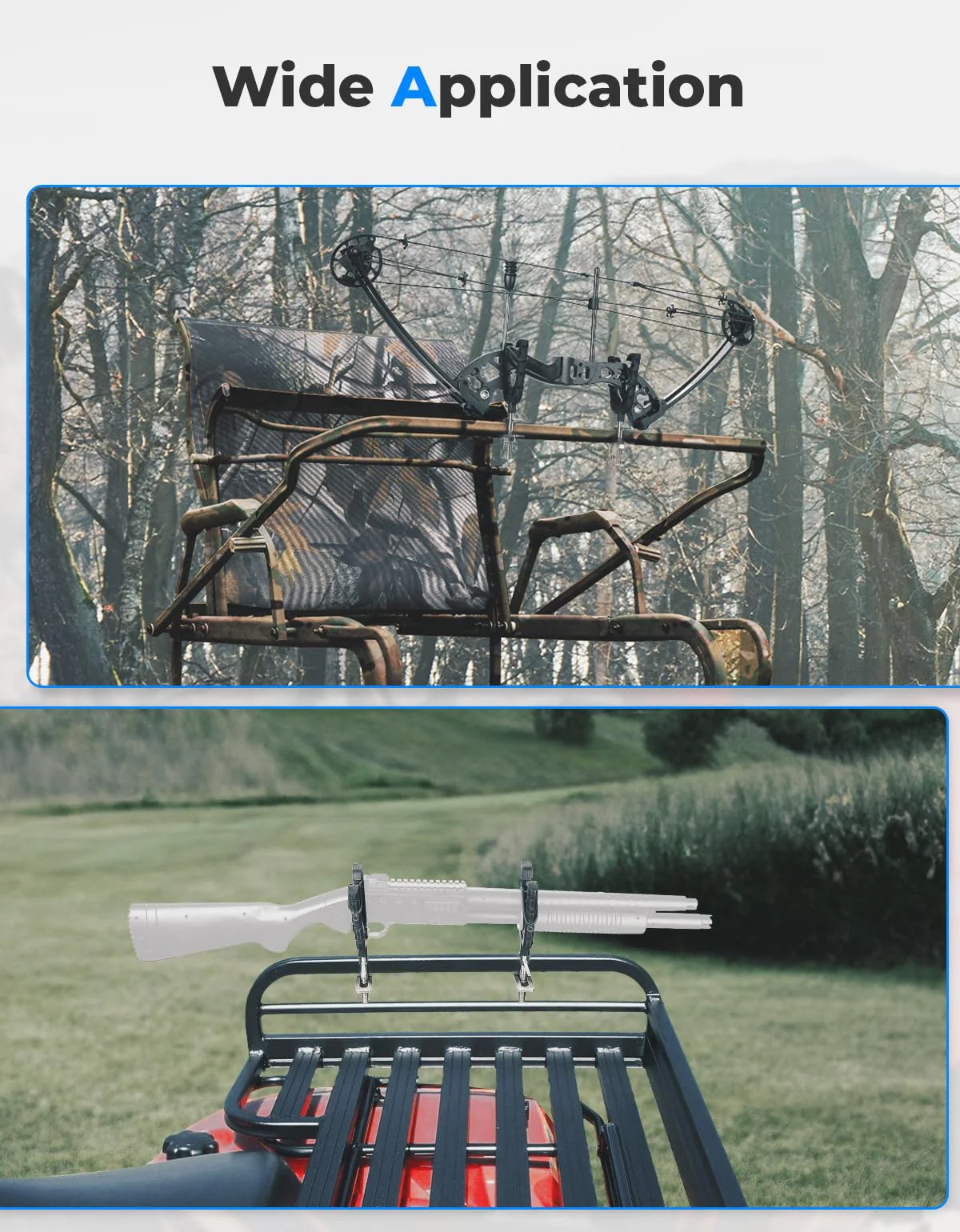 ATV Gun Mount with Rubber Straps for 0.79"-1.97" Square Tube - Image 6