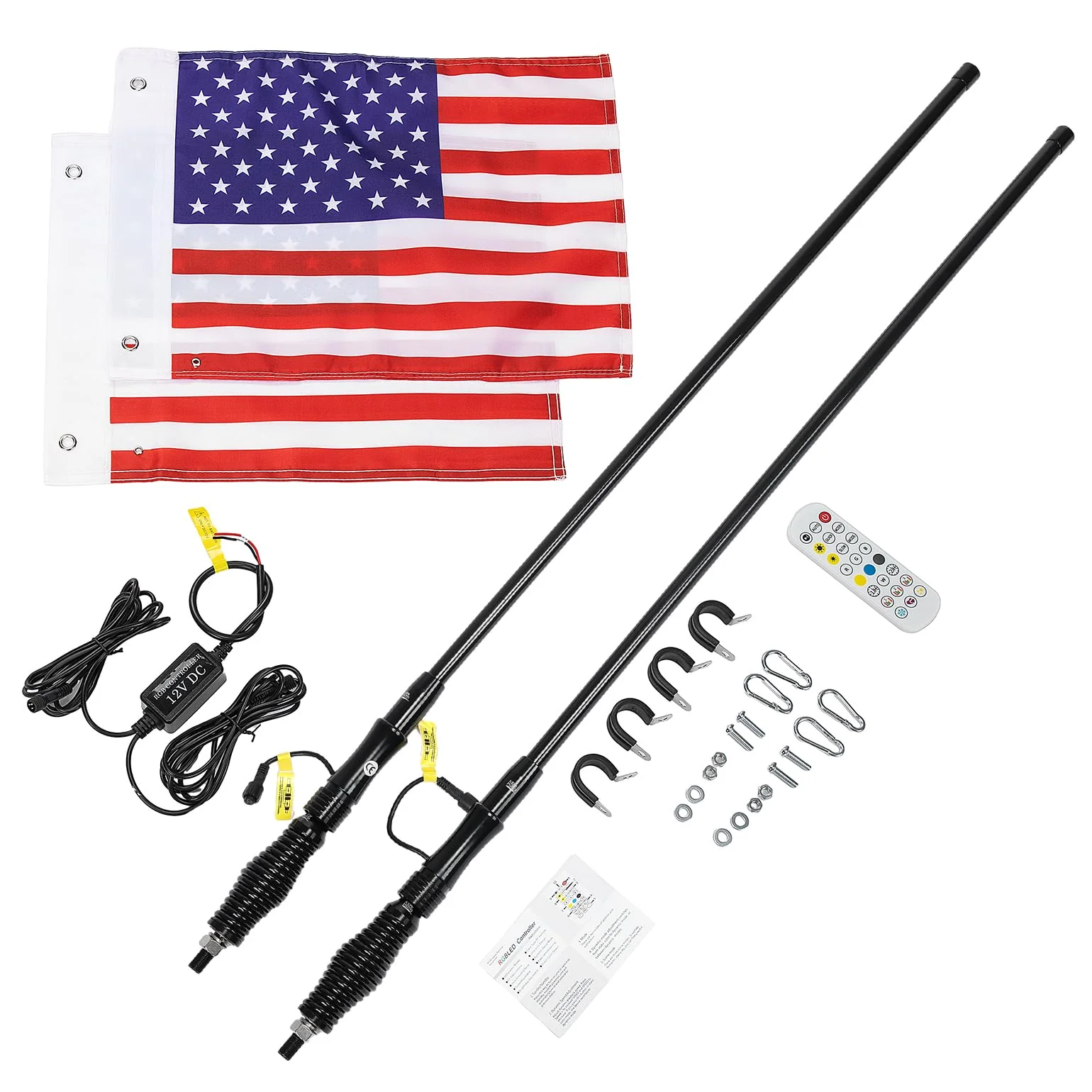 2pcs 4FT Black Limited LED Whip Light with RF Remote Control - Image 10