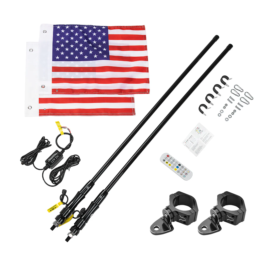 2pcs 4FT Black Limited LED Whip Light with RF Remote Control - Image 9