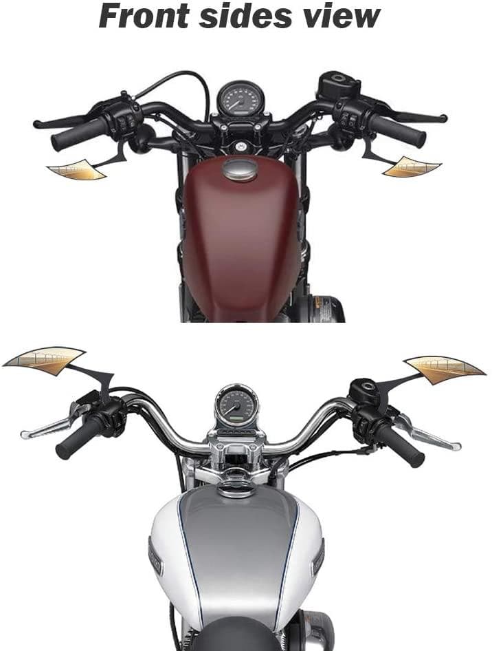 Black Spear Blade Mirrors for Street Glide Electra Glide Softail Dyna - Image 3