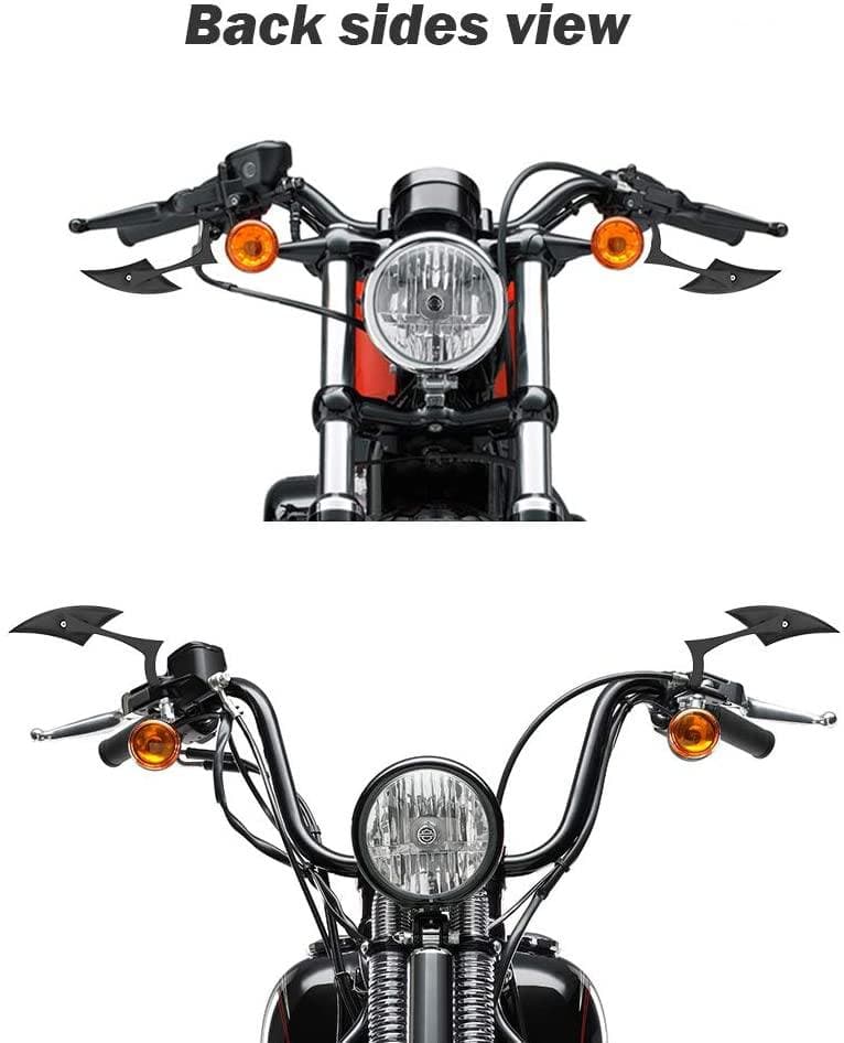 Black Spear Blade Mirrors for Street Glide Electra Glide Softail Dyna - Image 4