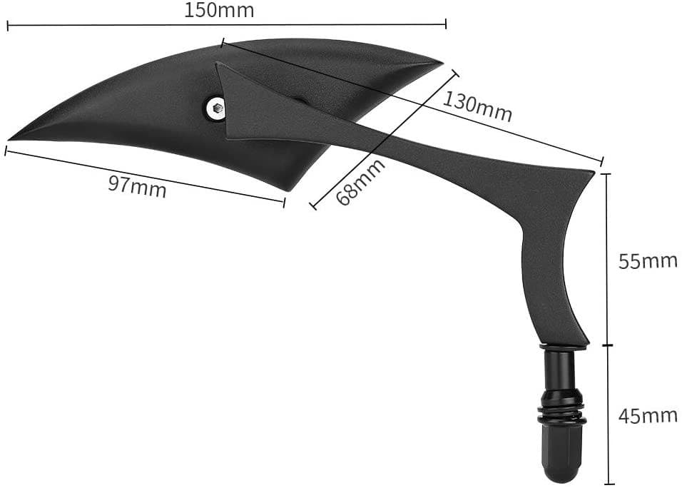 Black Spear Blade Mirrors for Street Glide Electra Glide Softail Dyna - Image 5