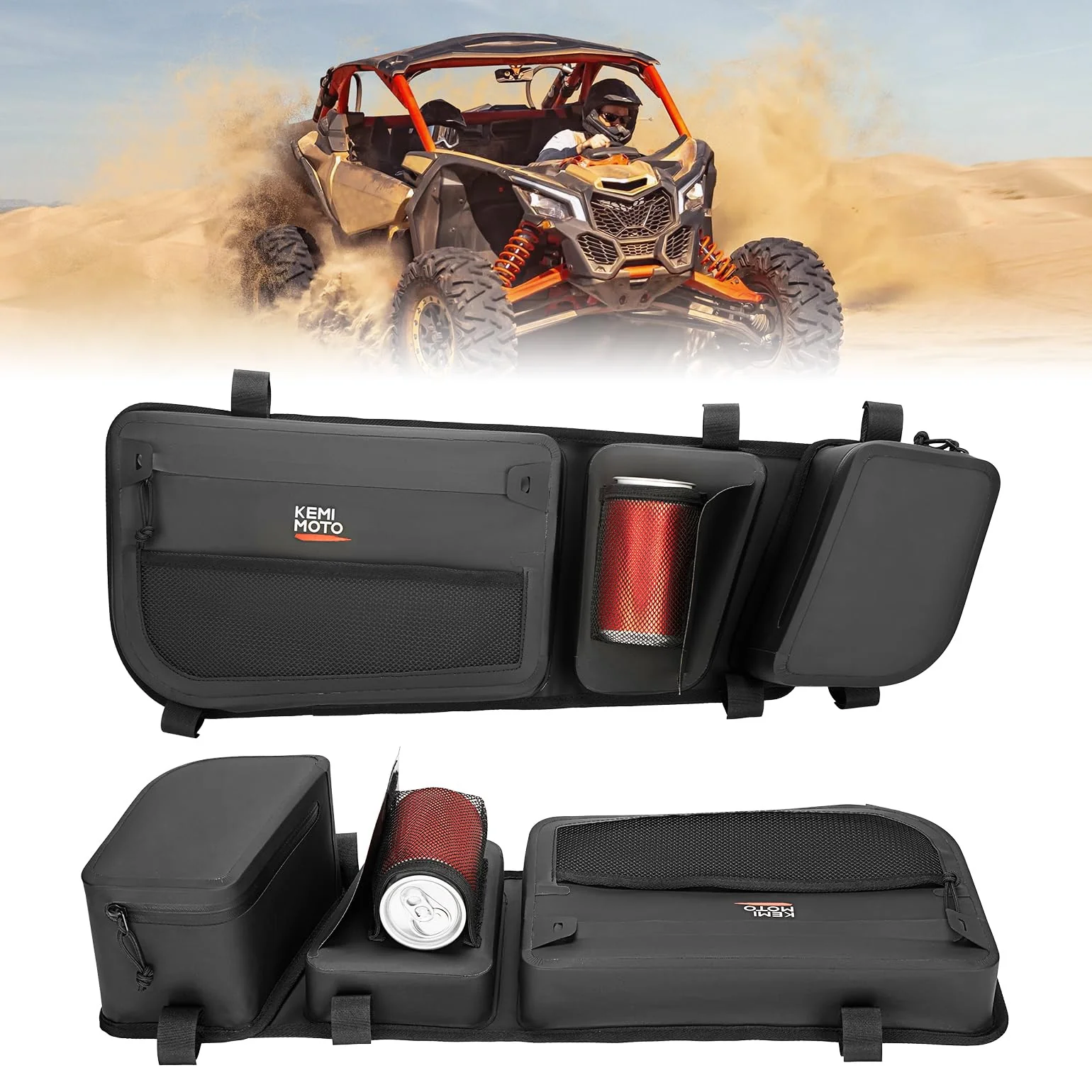 Storage Door Bags with Removable Knee Pad for Can Am Maverick X3 - Image 10