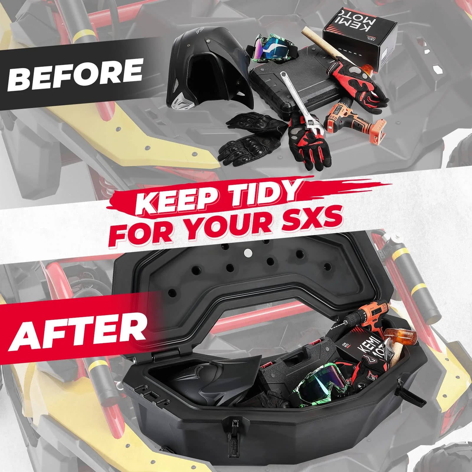 30L Rear Storage Box for Can-am X3/MAX, Commander, Outlander - Image 4