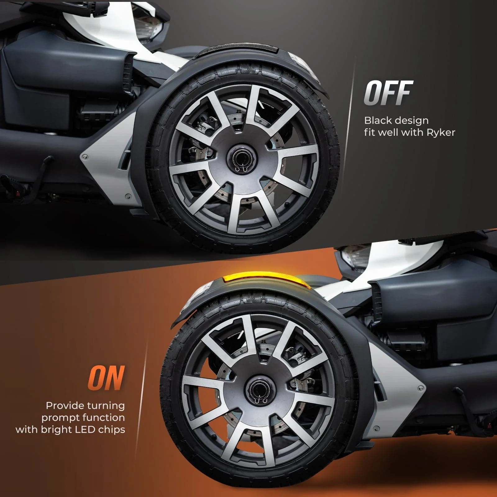 2 PCS Front Fender LED Light For Can-Am Ryker 600, 900 - Image 4