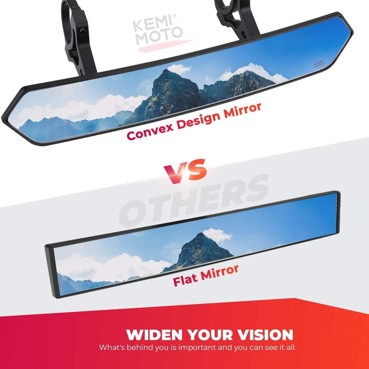 Rear View Mirror 1.65''-2'' for Maverick X3/ RZR/ Pioneer/ Talon/ Kawasaki - Image 5