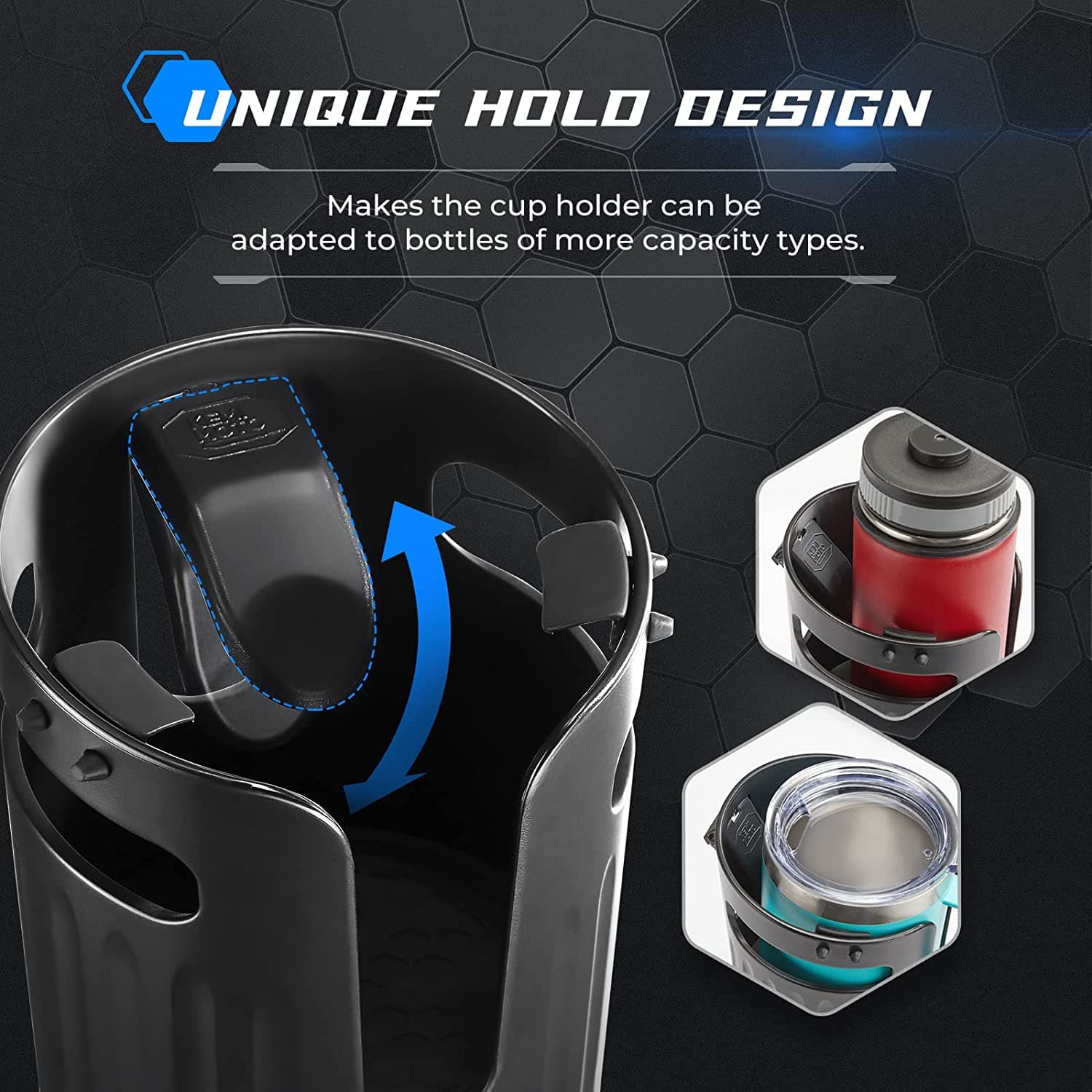 Large Car Cup Holder Adapter Fit 8-40 OZ Bottles - Image 4