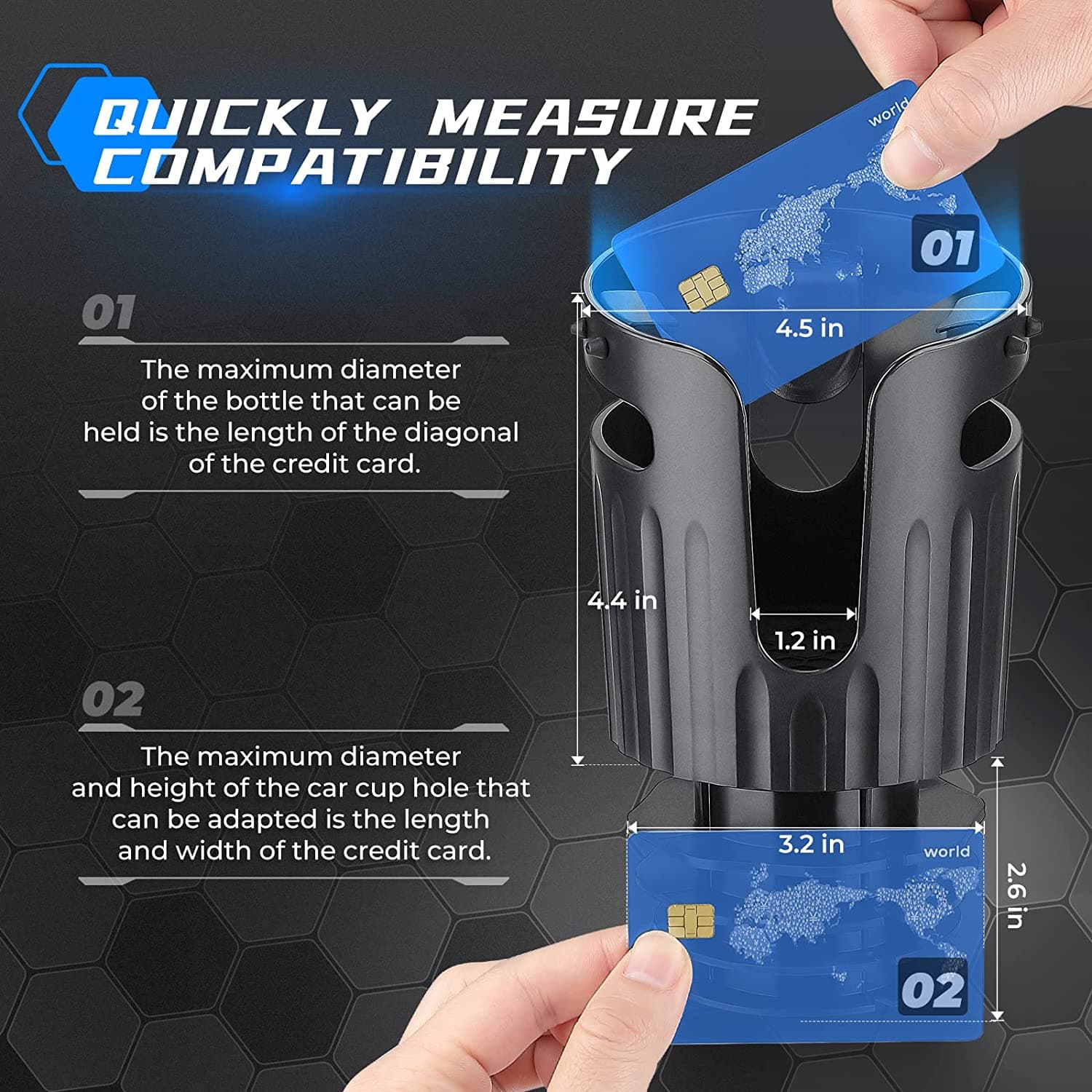 Large Car Cup Holder Adapter Fit 8-40 OZ Bottles - Image 6