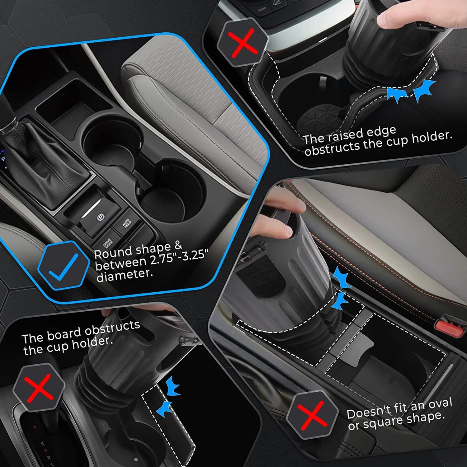 Large Car Cup Holder Adapter Fit 8-40 OZ Bottles - Image 7