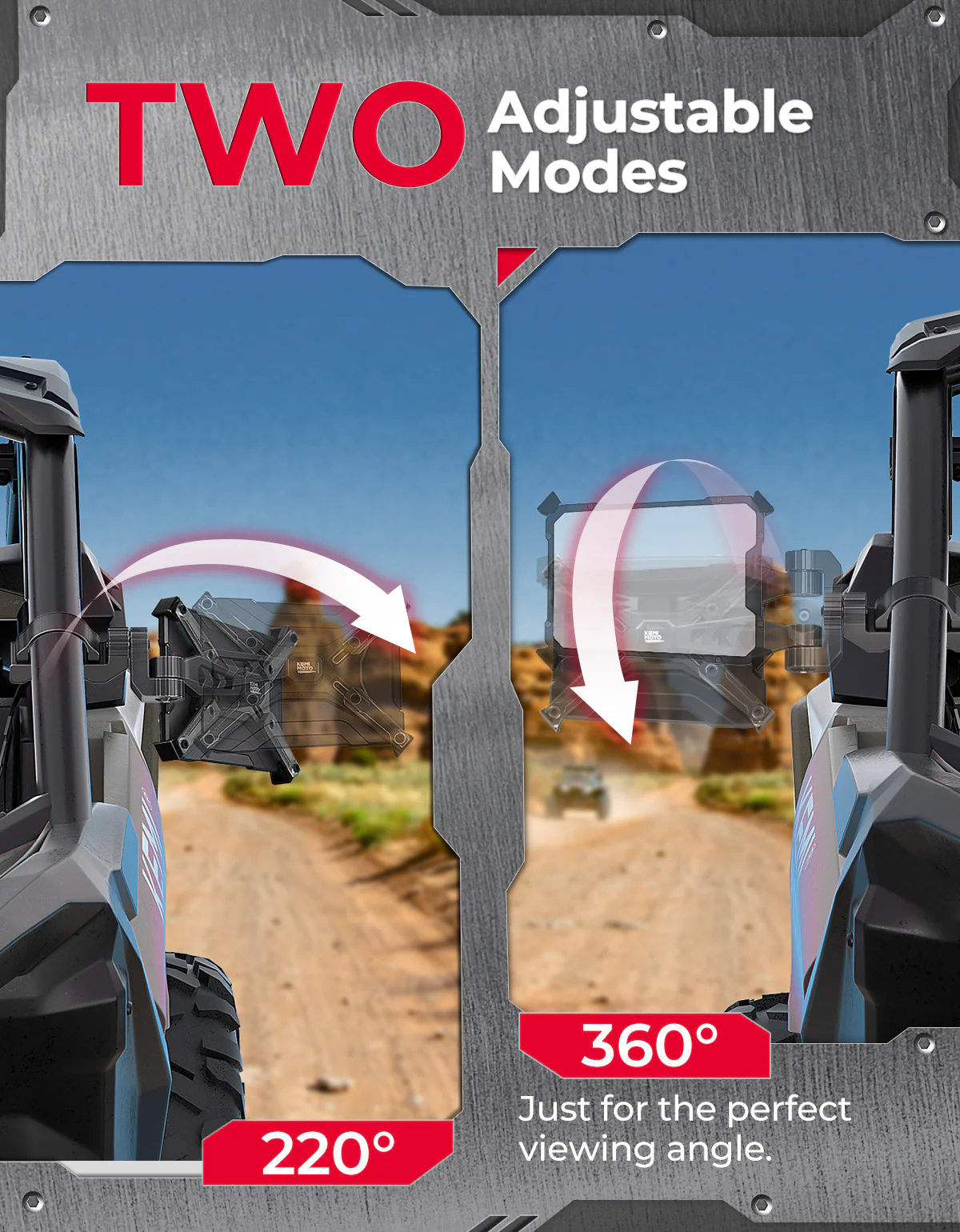 Aluminum CNC UTV Mirror X (Pair) for Polaris RZR | Can-Am Maverick X3 | Talon | Teryx - Image 4