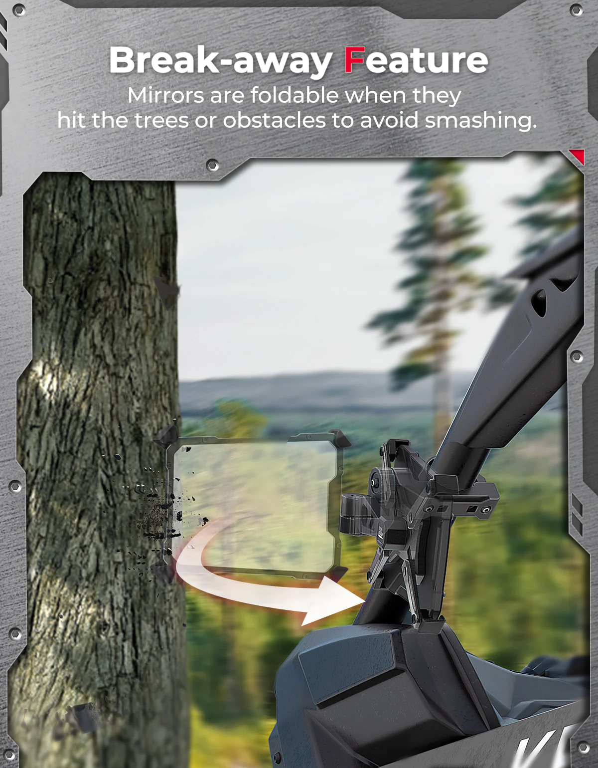 Aluminum CNC UTV Mirror X (Pair) for Polaris RZR | Can-Am Maverick X3 | Talon | Teryx - Image 7