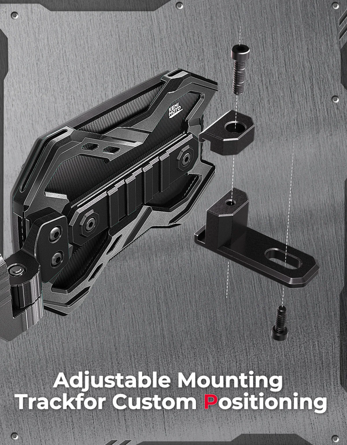 CNC UTV Mirror X w/Integrated light mount for 1.65-2 Inch Roll Bar (1 Pair) - Image 9