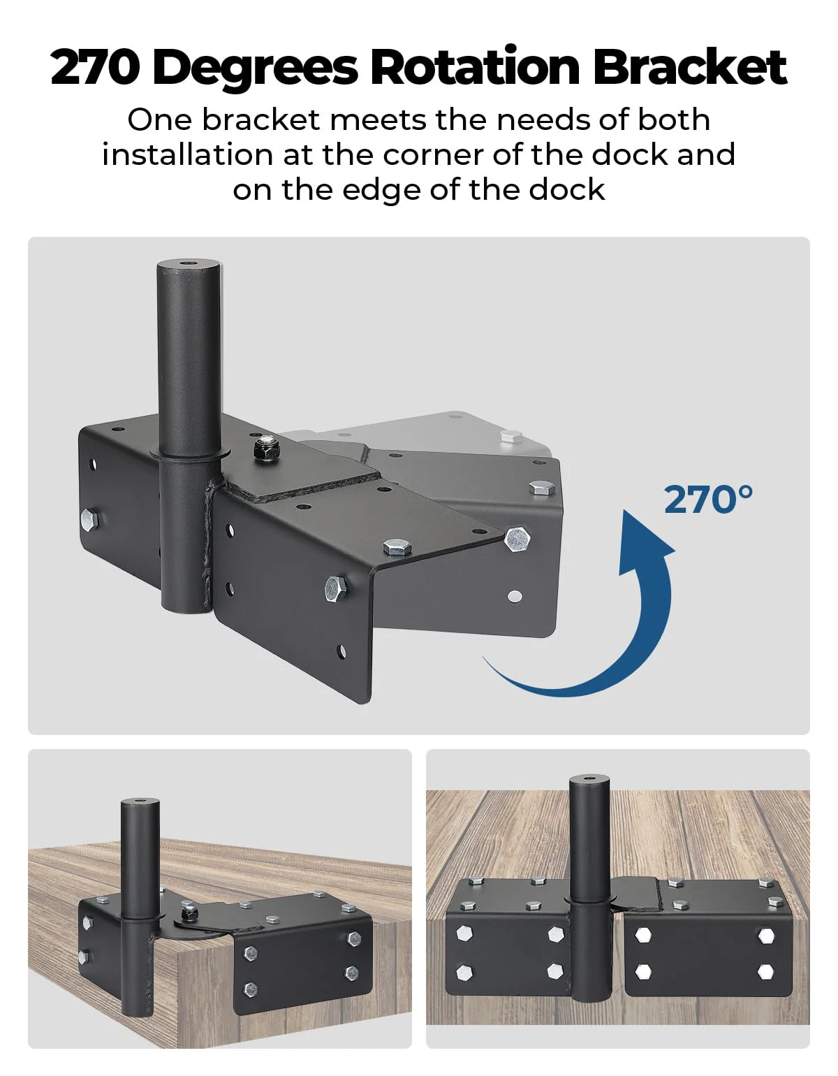 Boat Dock Bumper Wheel for Straight or Corner Mount, 1 PC, Grey - Image 5