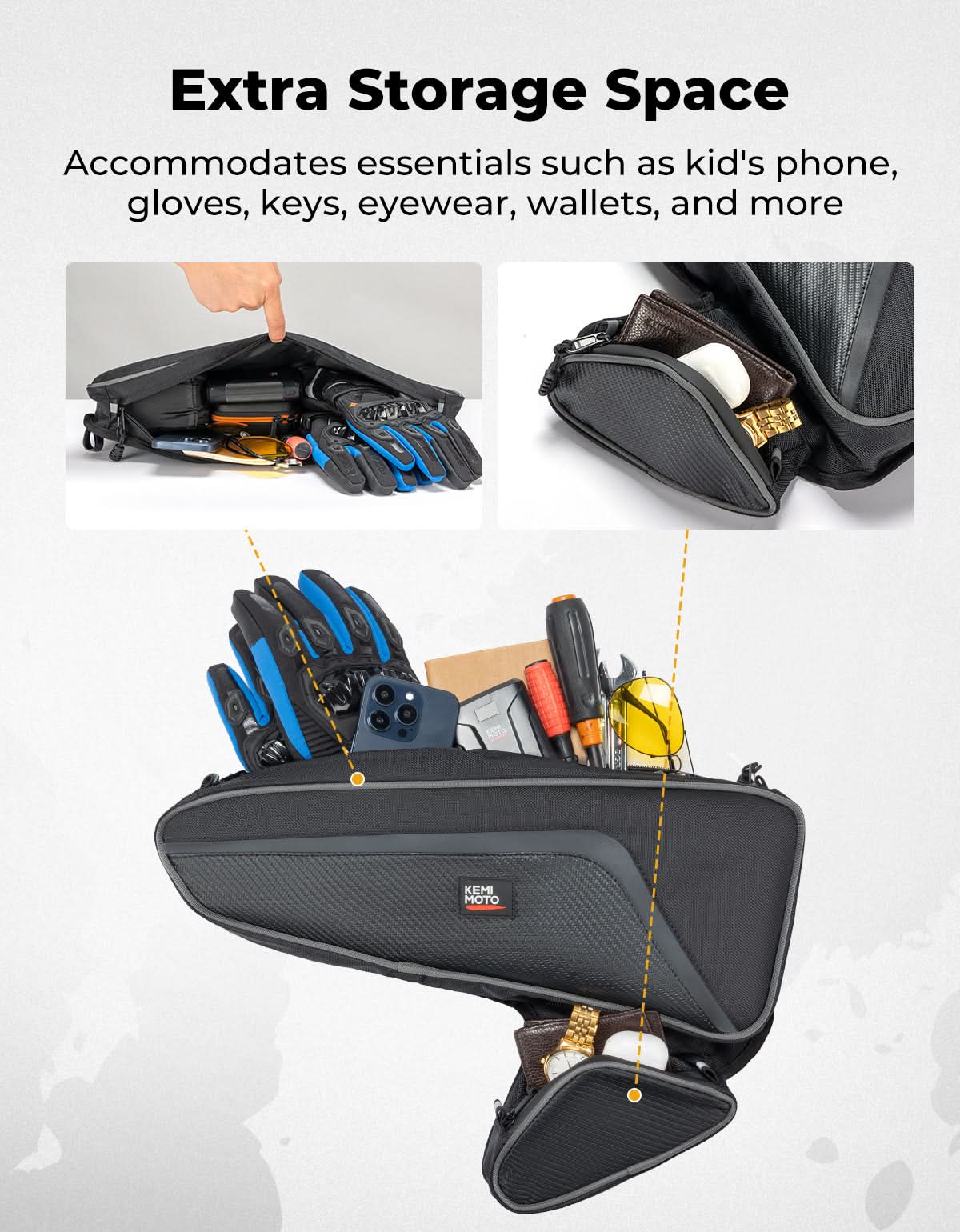 Door Bags 1680D Storage Bag with Knee Pads for Polaris RZR 200 EFI 2022-2025 - Image 4