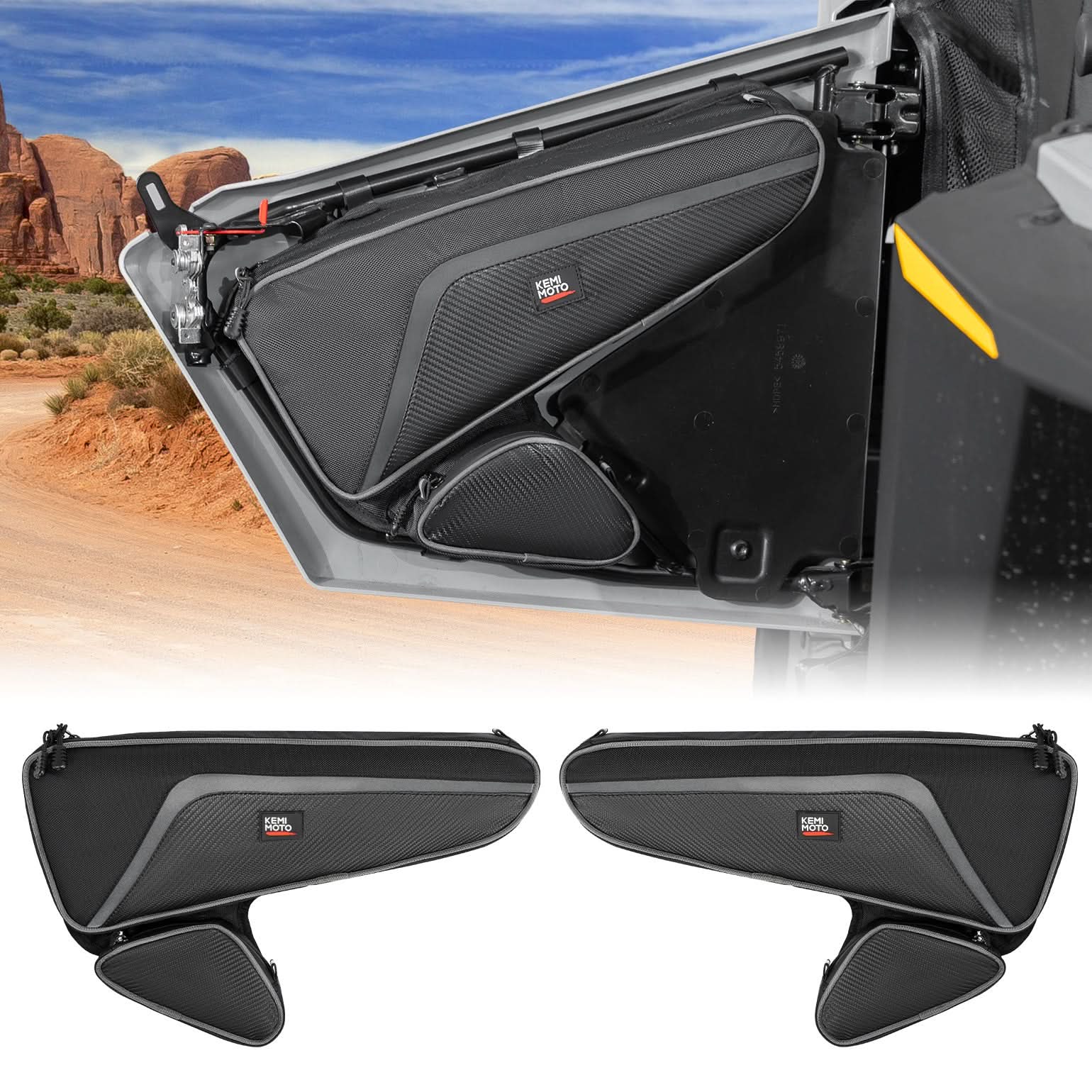 Door Bags 1680D Storage Bag with Knee Pads for Polaris RZR 200 EFI 2022-2025 - Image 5