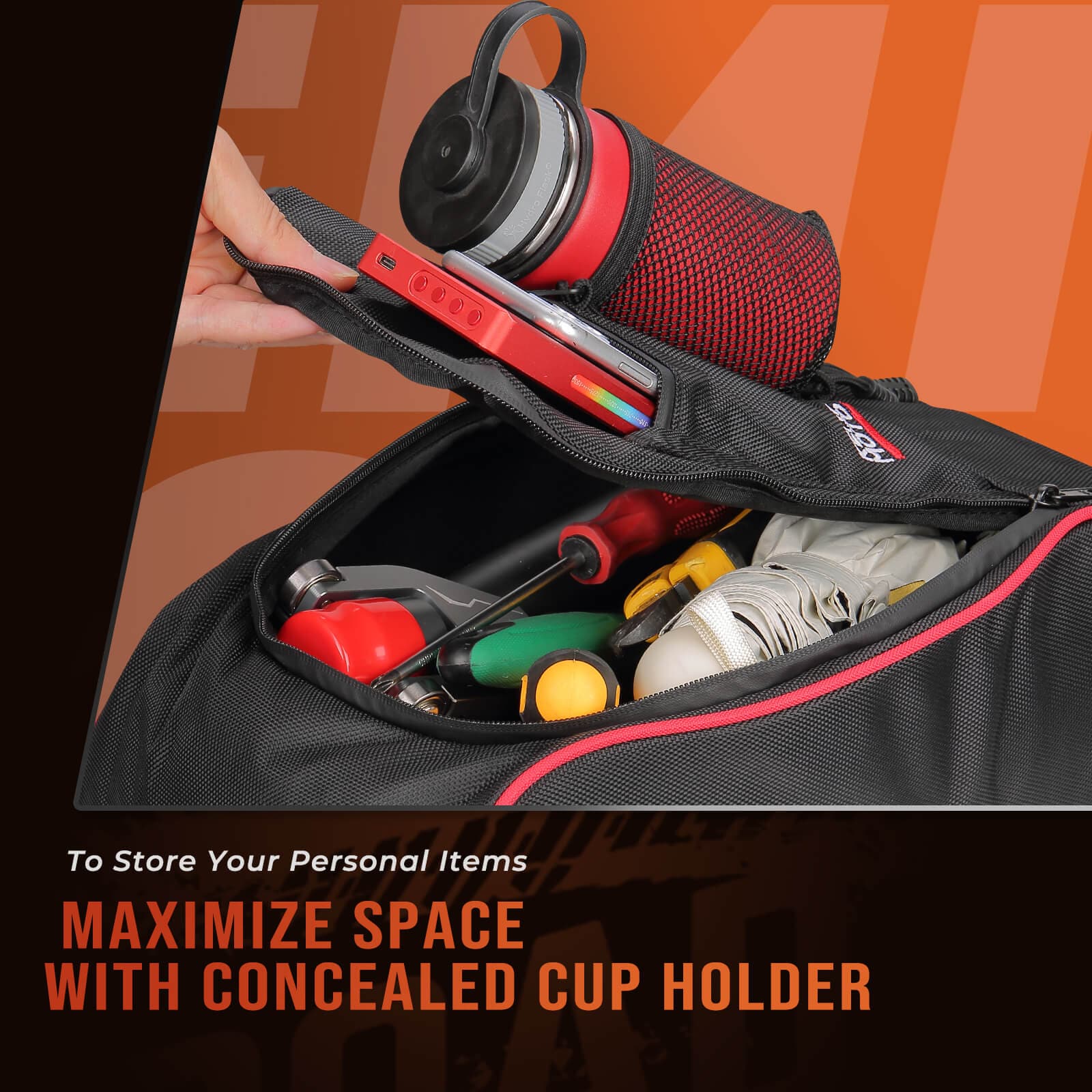 Front Lower Door Inserts & Console Storage Bag For Can-Am Maverick X3 - Image 10