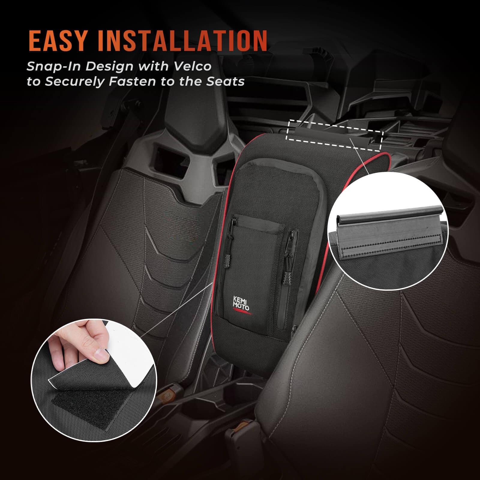 Front Lower Door Inserts & Console Storage Bag For Can-Am Maverick X3 - Image 15