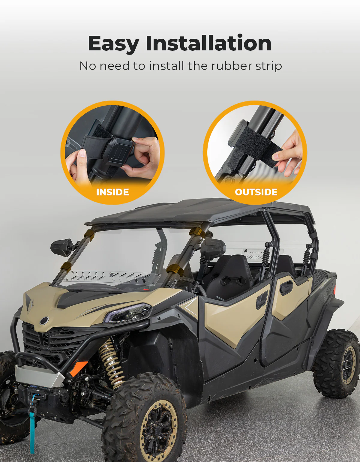 Adjustable Vented Front Windshield for 2023+ CFMOTO ZForce 950 Sport | 800 Trail - Image 6