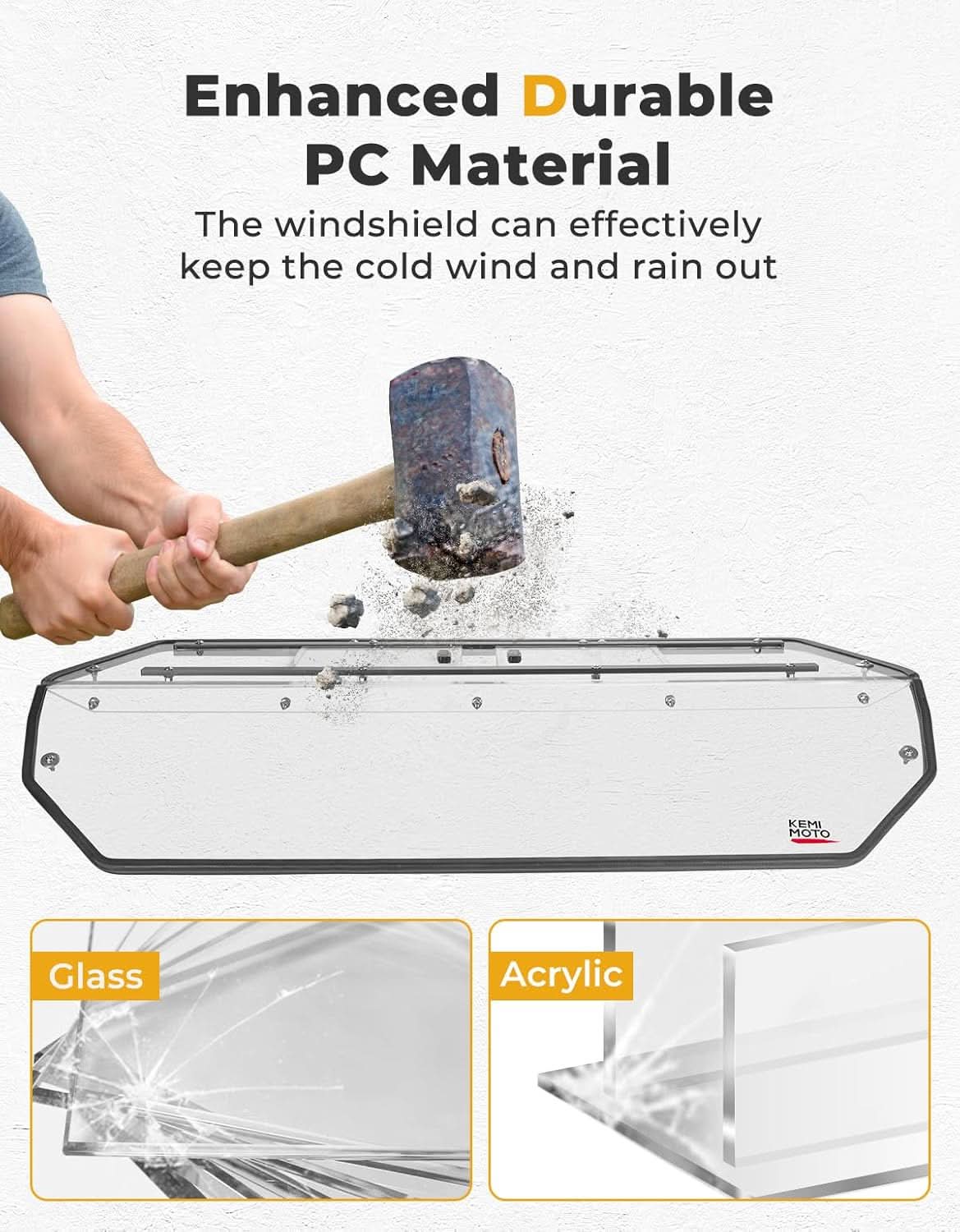 Full Rear Windshield with Sliding Window for Polaris RZR 570/Trail 570/800 - Image 4