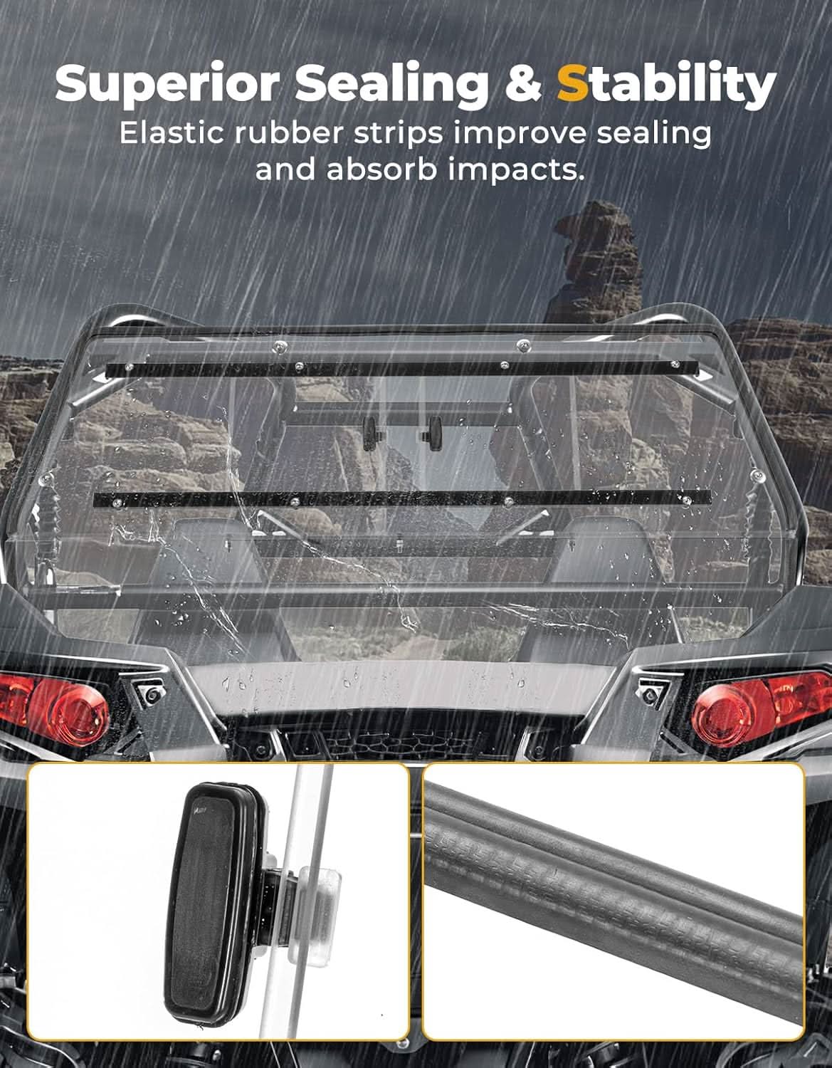 Full Rear Windshield with Sliding Window for Polaris RZR 570/Trail 570/800 - Image 5