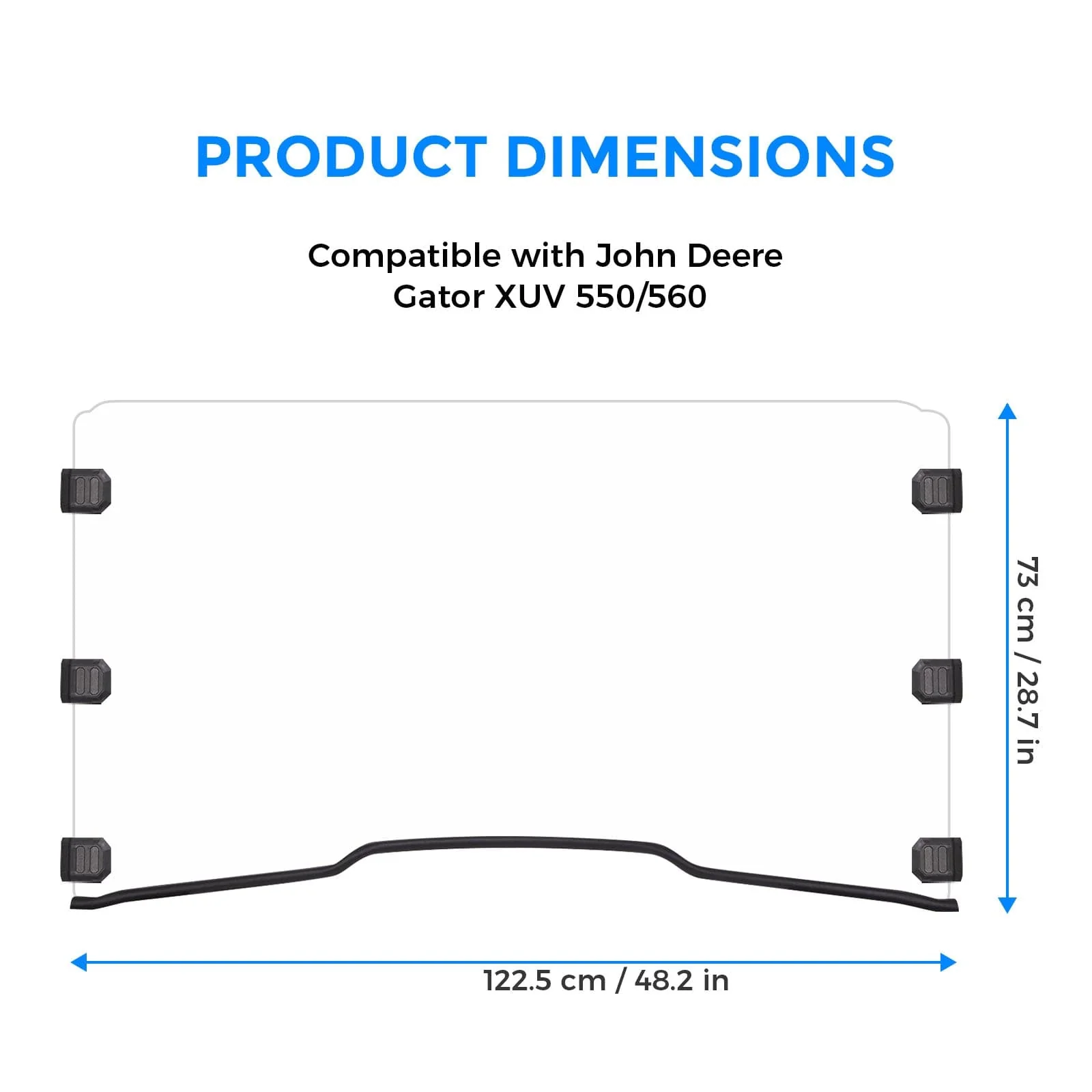 Front Full Windshield for John Deere Gator XUV - Image 6