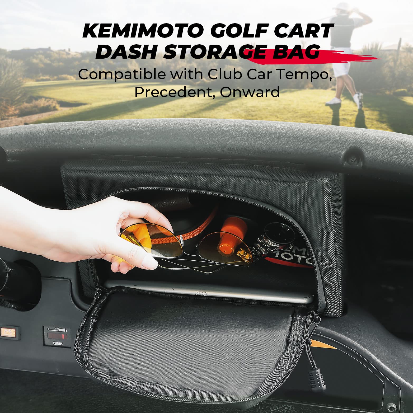 Golf Cart Dash Storage Bag for Club Car Precedent/ Tempo/ Onward - Image 7