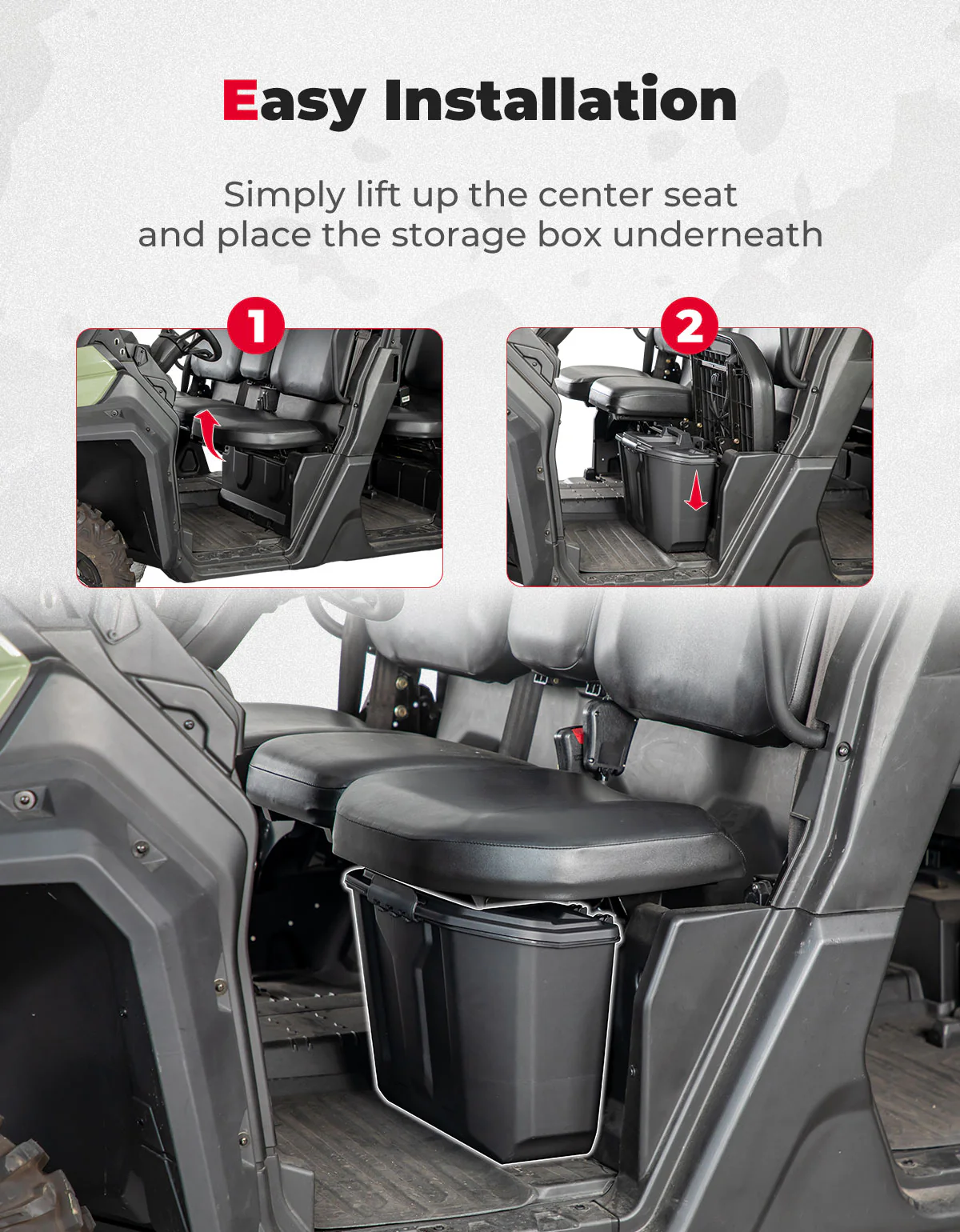 Removable Storage Bin / Box 14.7L for Can-Am Defender HD5|7|8|9|10 - Image 4