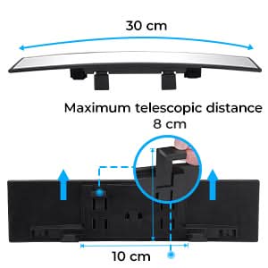 KEMIMOTO Universal Rear View Mirror, 11.81 Inch - Image 5