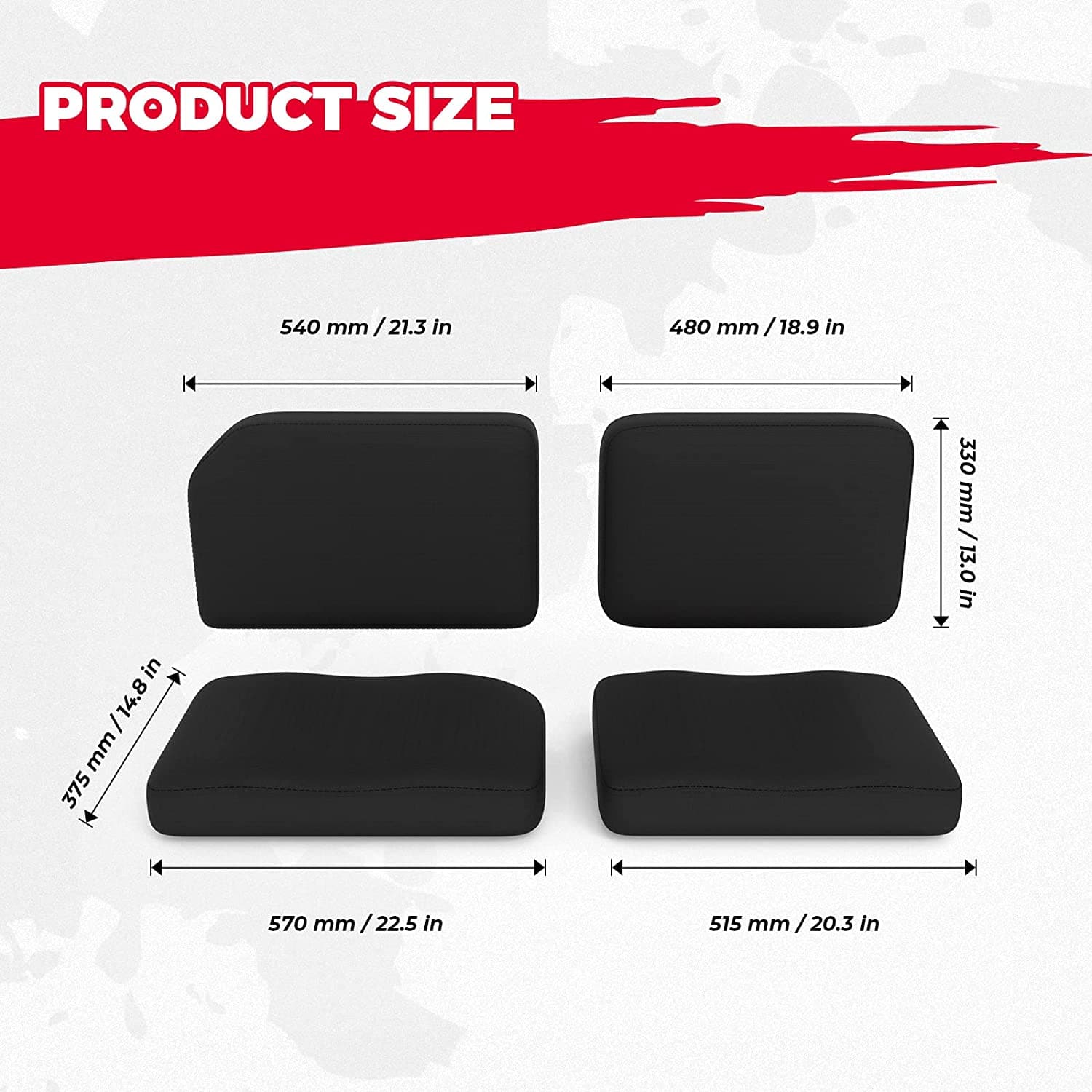 Black Seat Covers For Kubota RTV X900, RTV X1100, RTV X1120D - Image 6