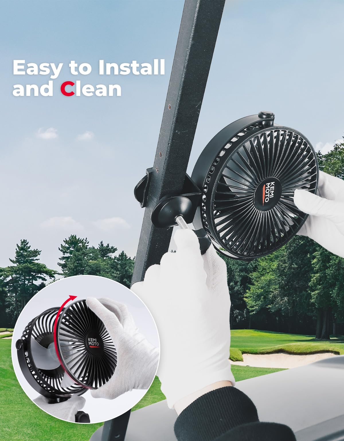 Long Battery Life 5 Speeds Fan with Clip for EZGO Club Car Drive - Image 5