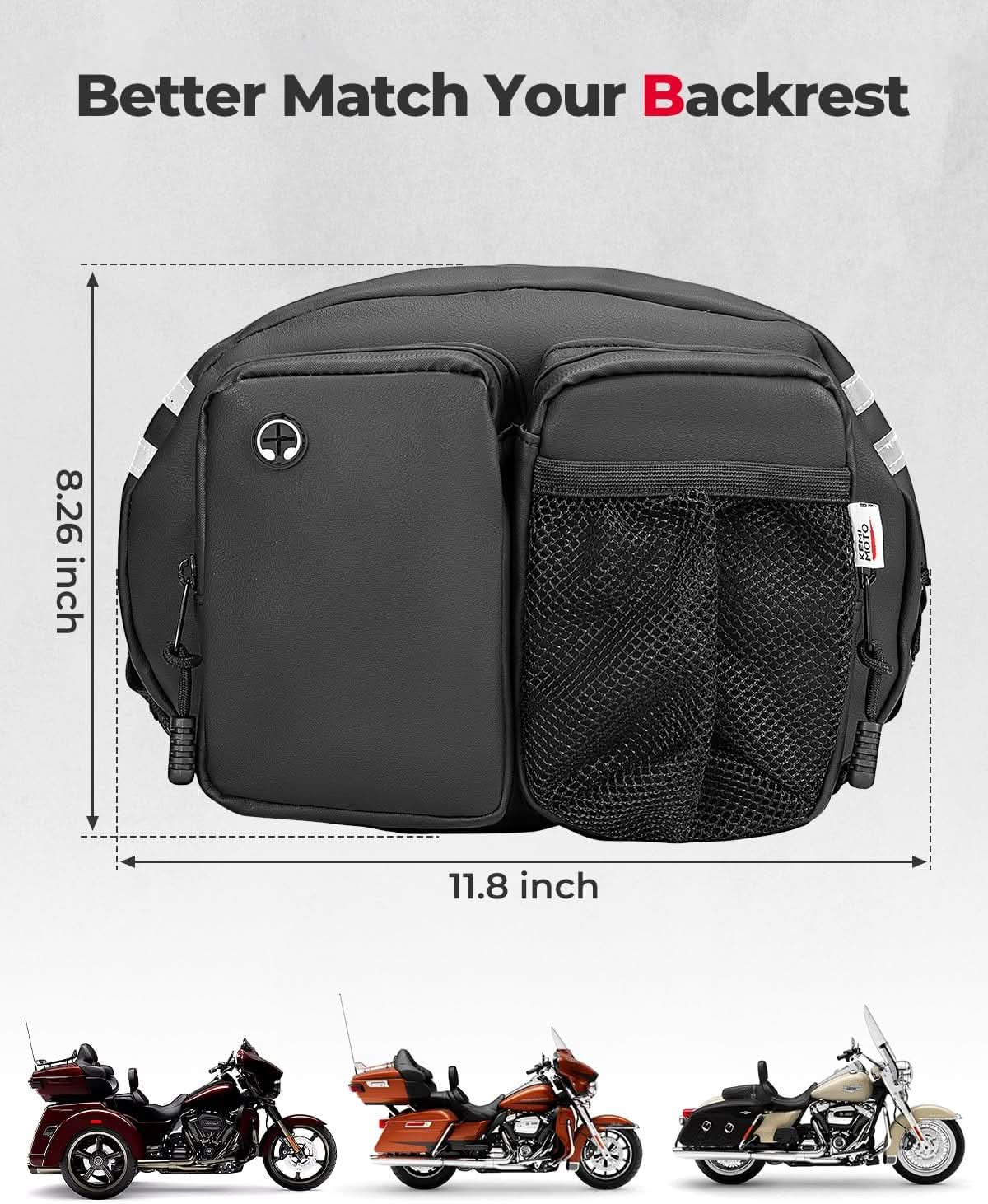 Motorcycle Backrest Bag Organizer Kit for Touring Softail - Image 4