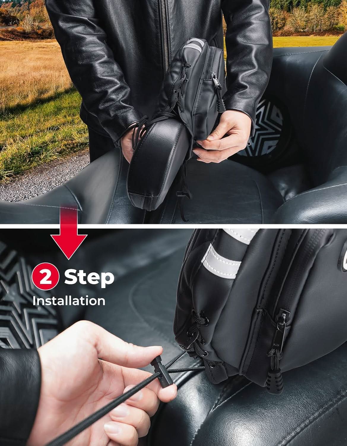 Motorcycle Backrest Bag Organizer Kit for Touring Softail - Image 7