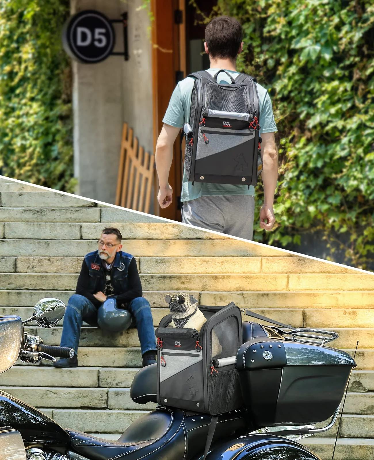 Motorcycle Dog/Cat Carrier Bags Portable Load Capacity 20lbs - Image 4