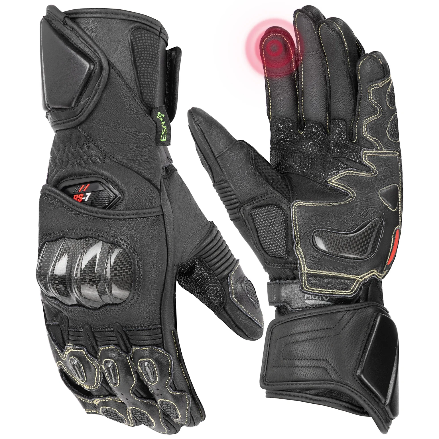 Carbon Fiber Motorcycle Gloves – Kevlar Stitch, ESA Padding & Touchscreen - Image 11
