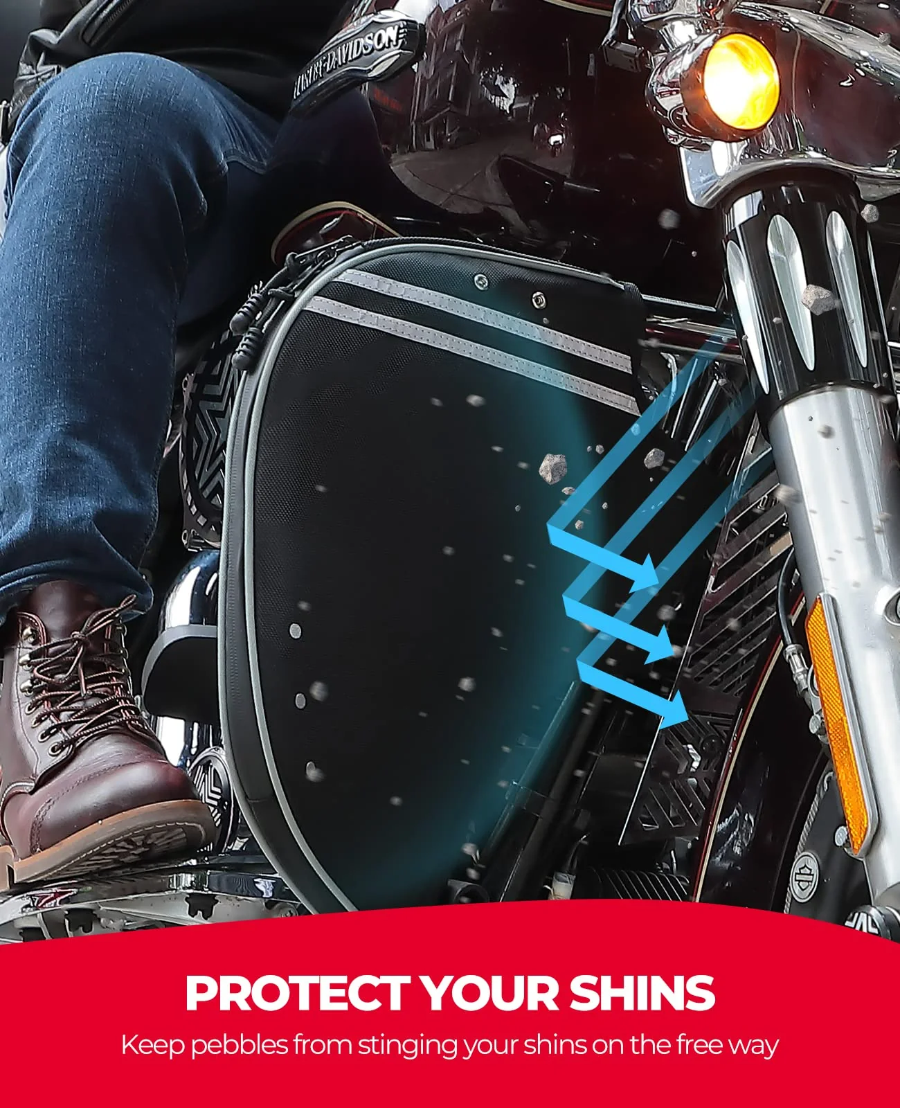 Leg Warmers Soft Lowers Chaps for Harley - Image 3