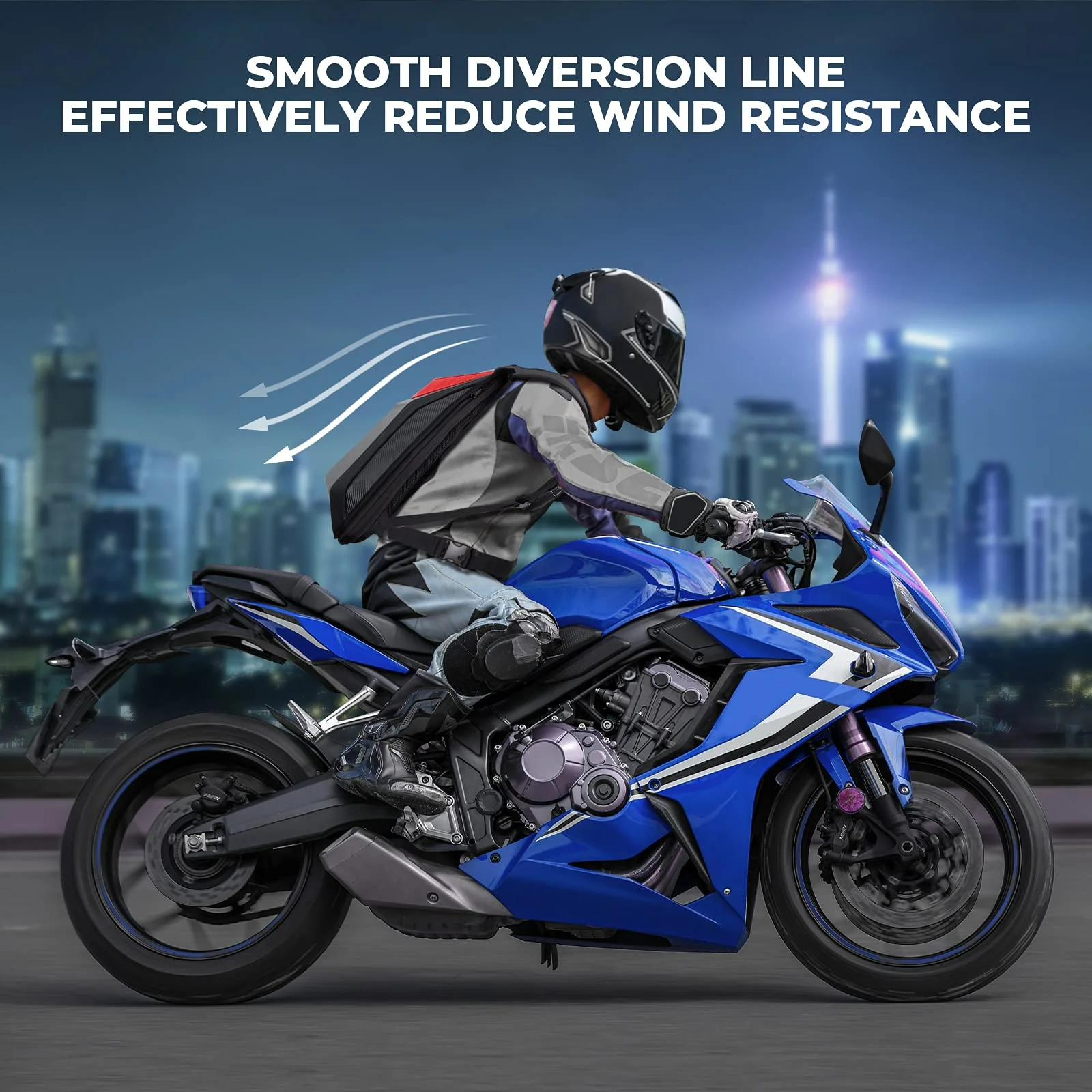 20L Motorcycle Hardshell Expandable Backpack - Image 5