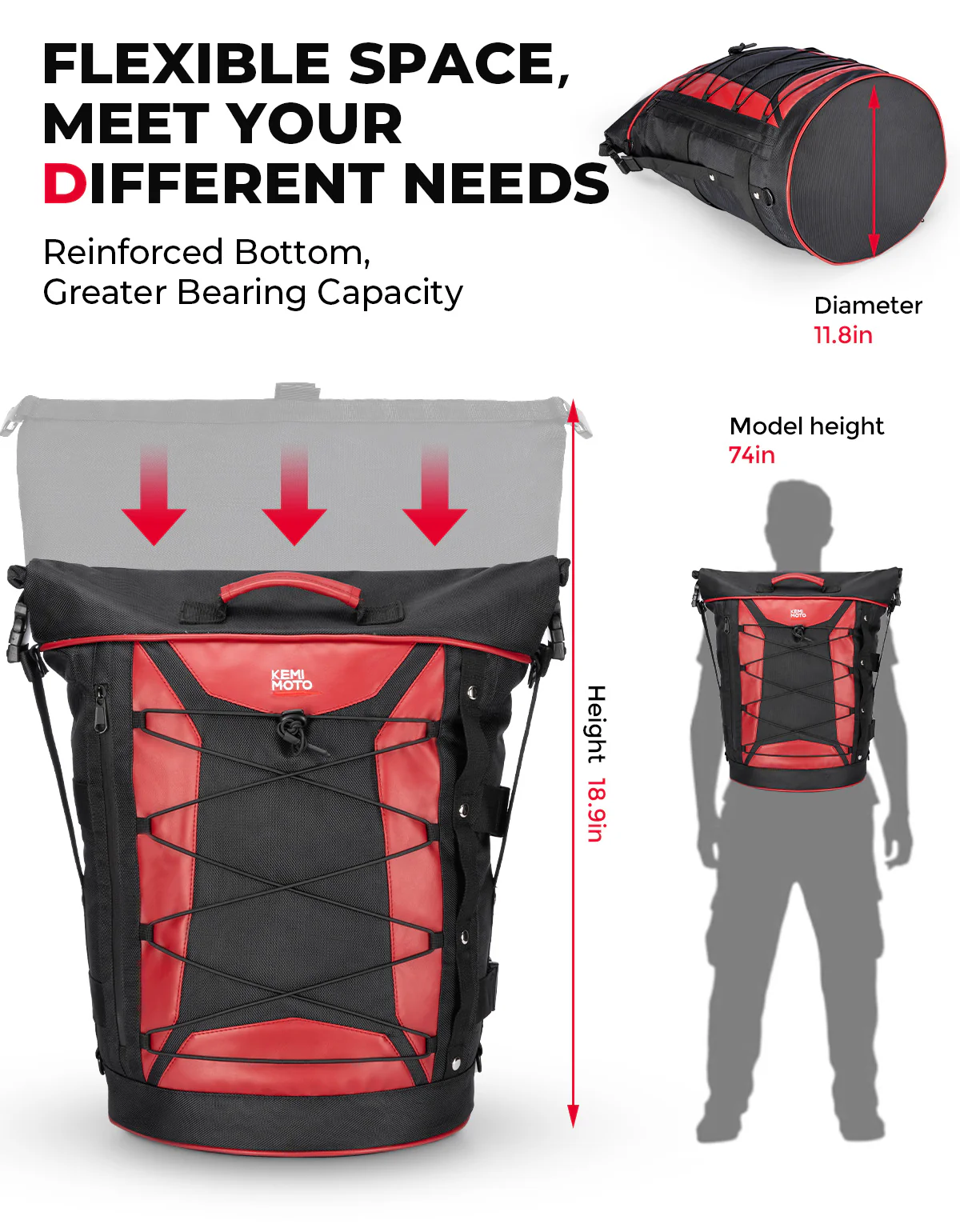 Motorcycle 30L Travel Backpack for Sportster Softail Dyna Touring - Image 4