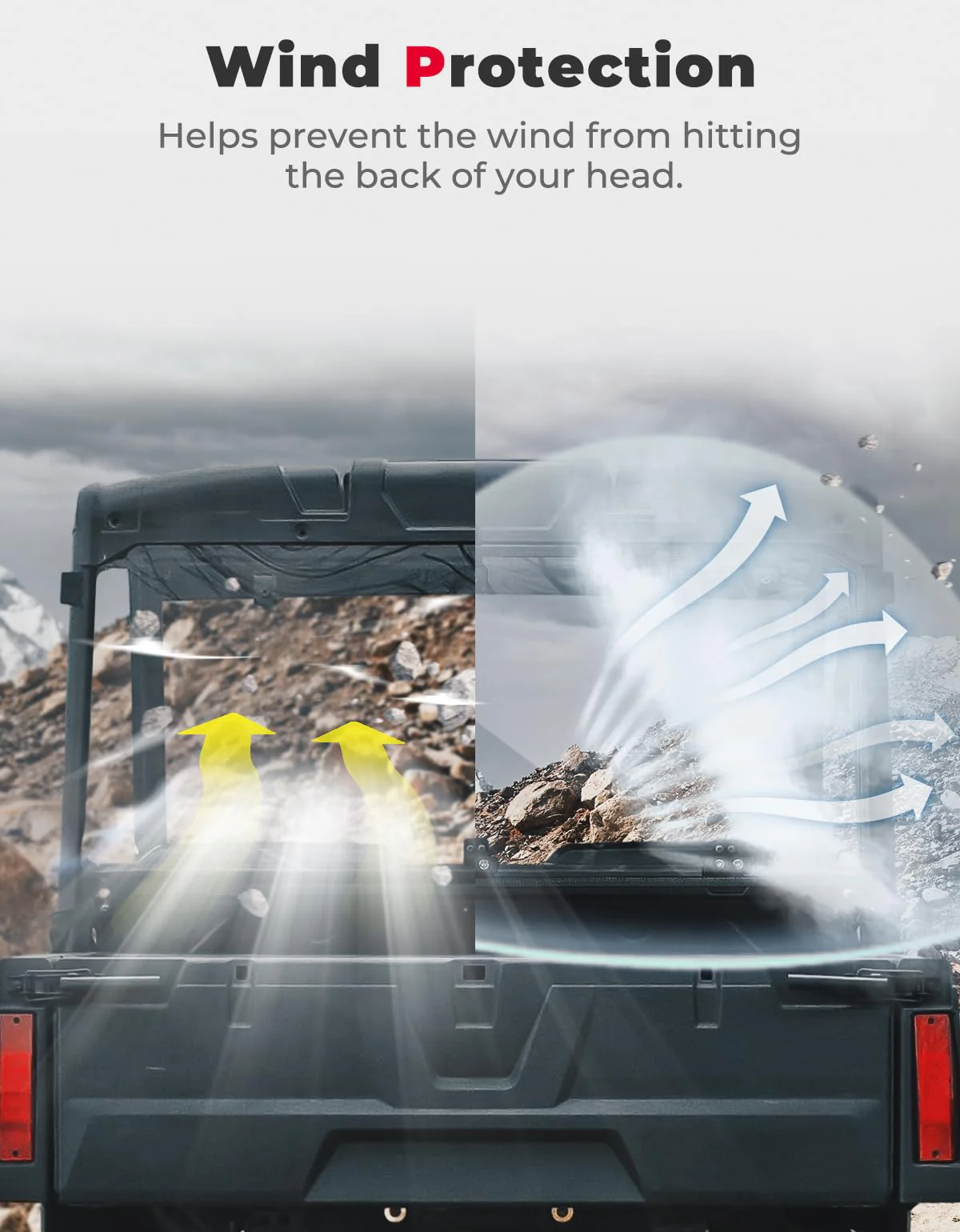 Midsize 570 Rear Windshield for Polaris Ranger 500 / Crew 570 / ETX - Image 3