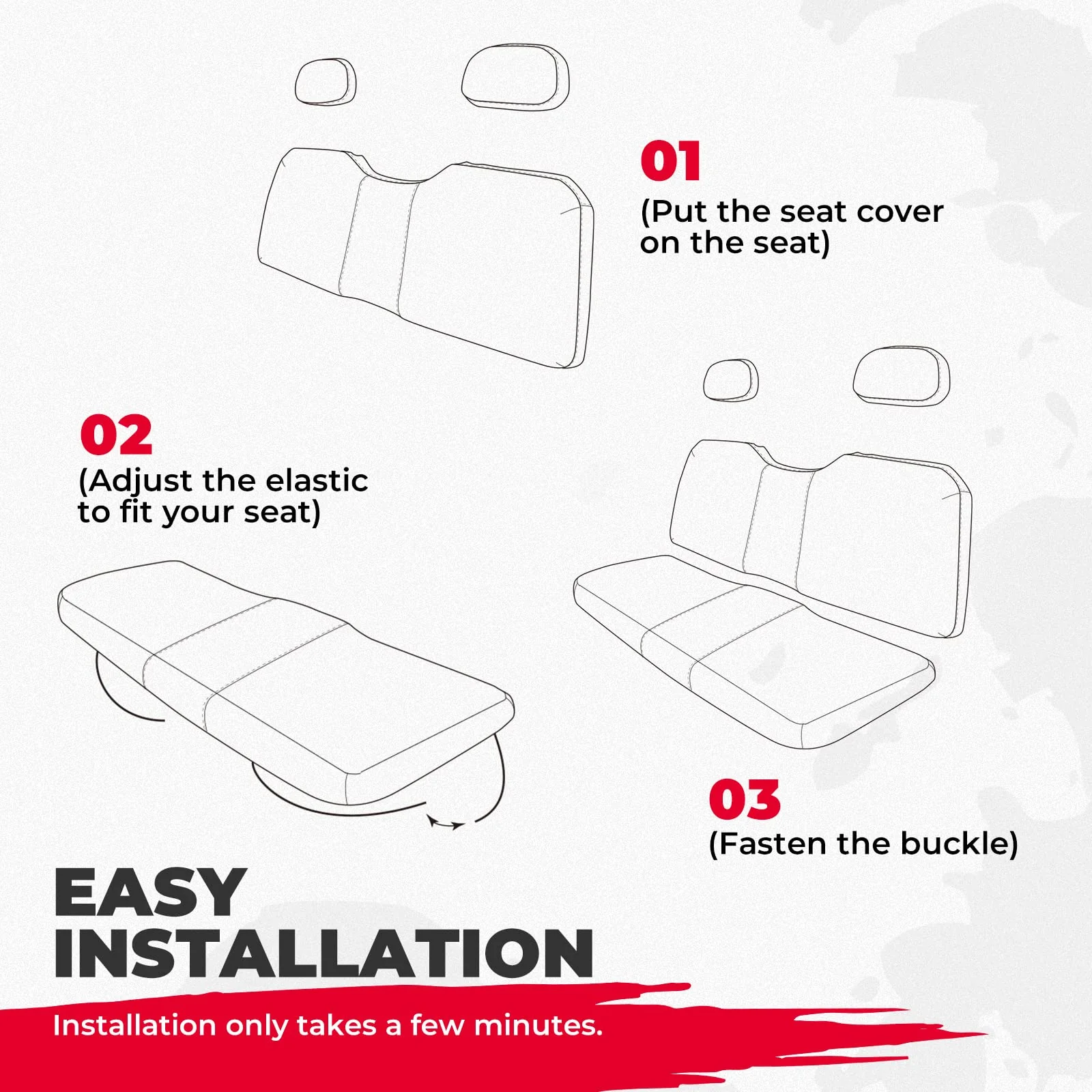 Seat Covers w/ Back Seat Cover for Polaris Ranger 500 700 800 - Image 7