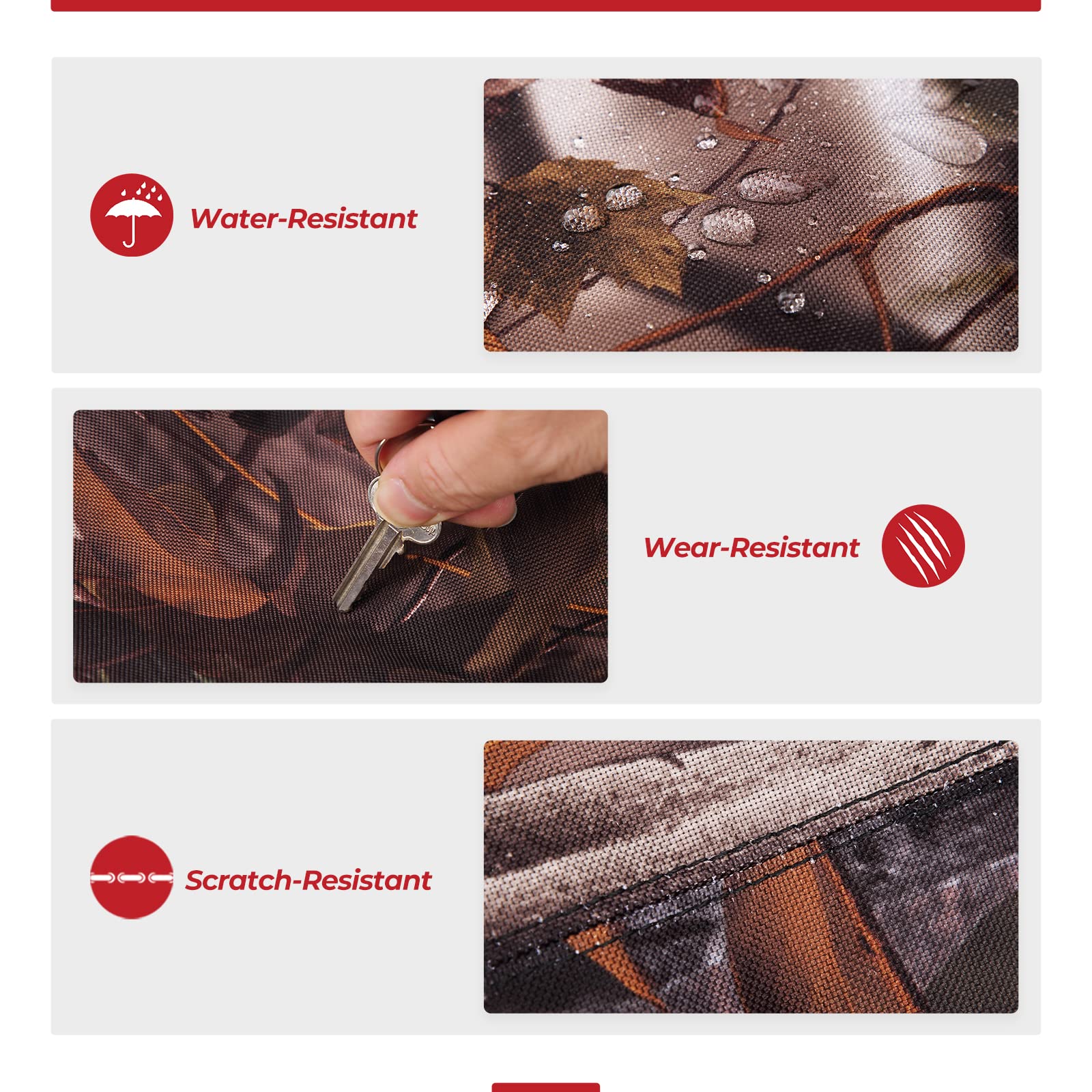 Camouflage Seat Cover For Polaris Ranger XP 1000/ Crew (3 Pcs) - Image 3