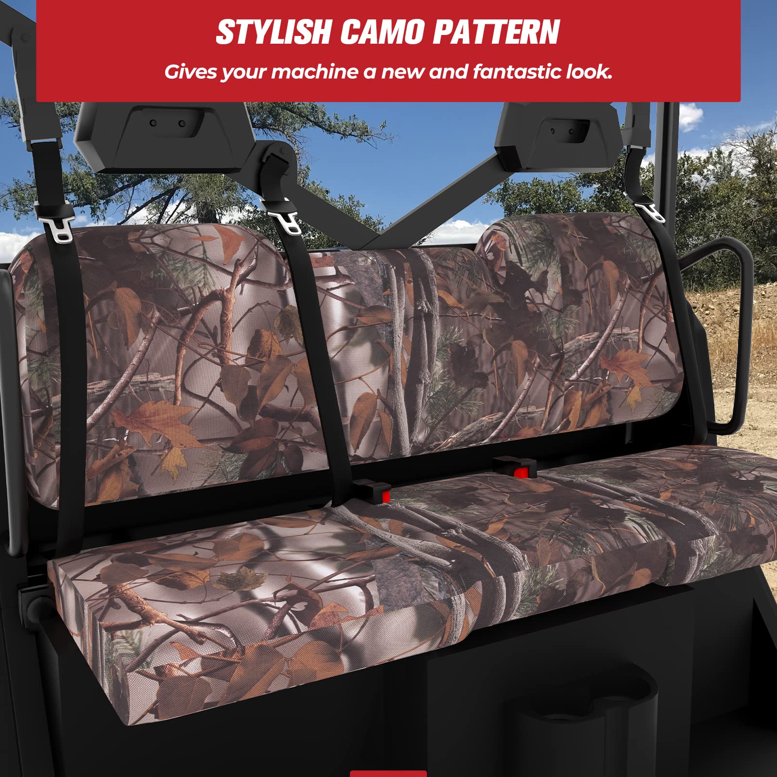 Camouflage Seat Cover For Polaris Ranger XP 1000/ Crew (3 Pcs) - Image 5